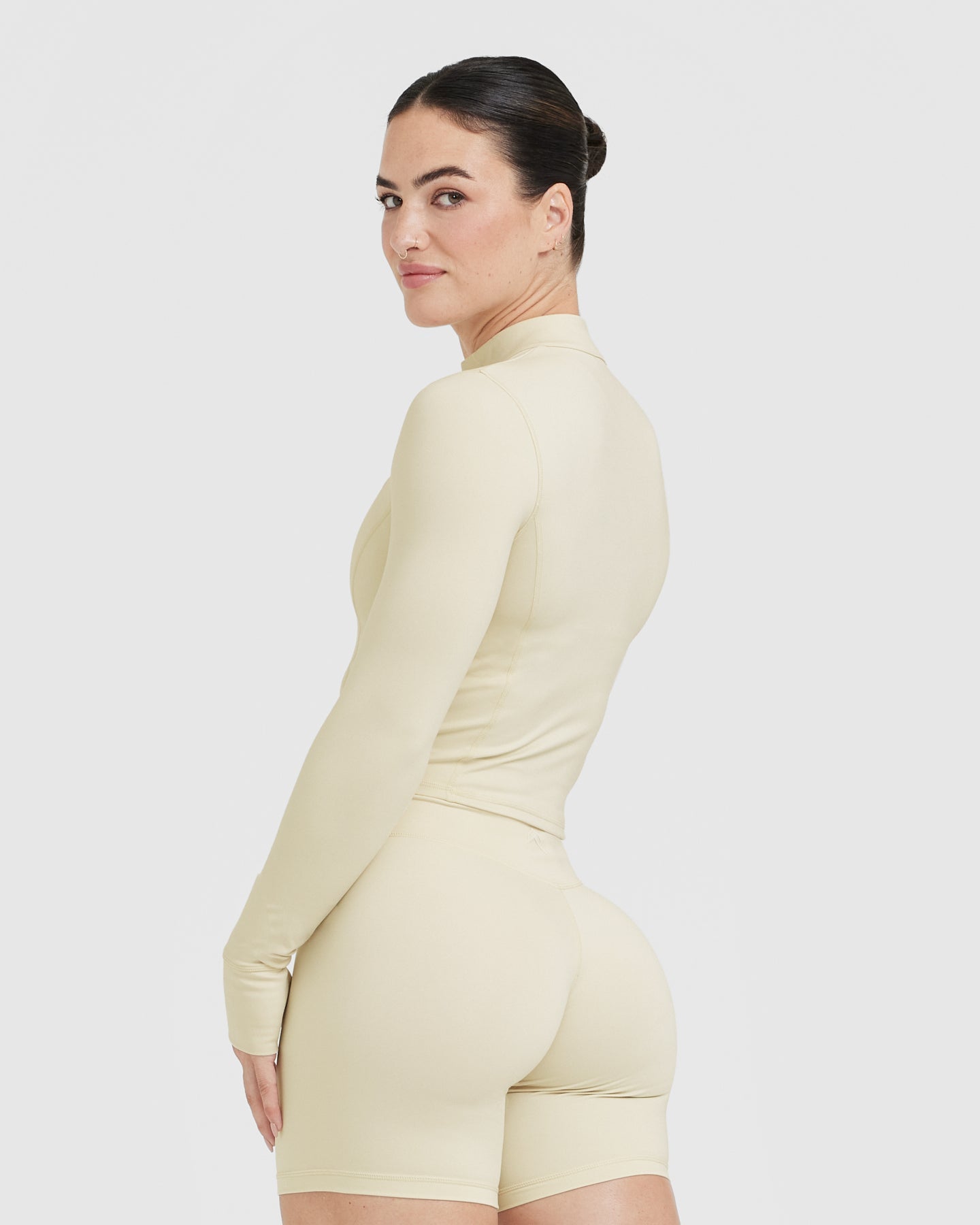 Alternative view of Timeless Half Zip Mid Long Sleeve Top | Vanilla