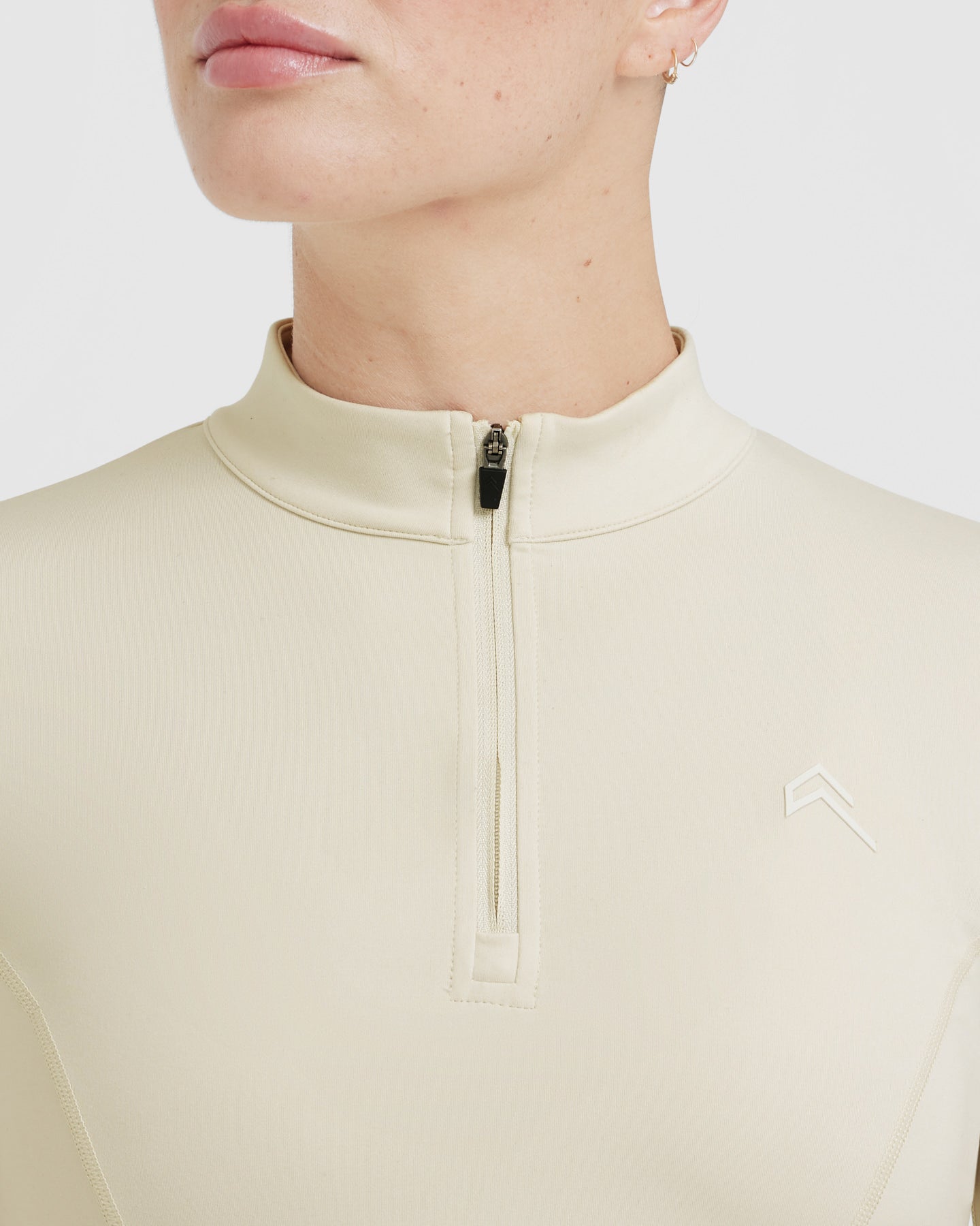 Timeless Half Zip Mid Long Sleeve Top | Vanilla - Image 5
