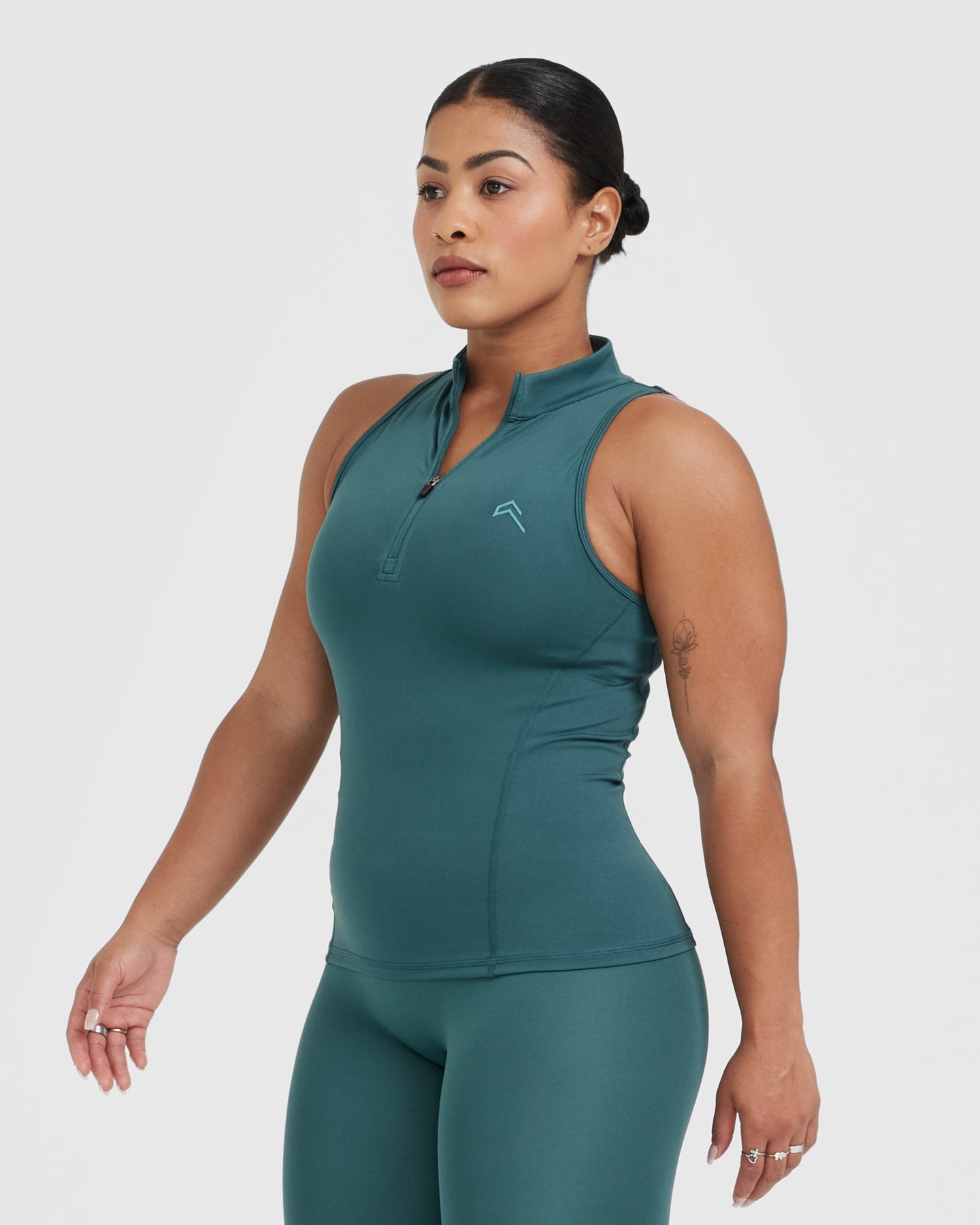 Timeless Half Zip Tank | Marine Teal - Image 3