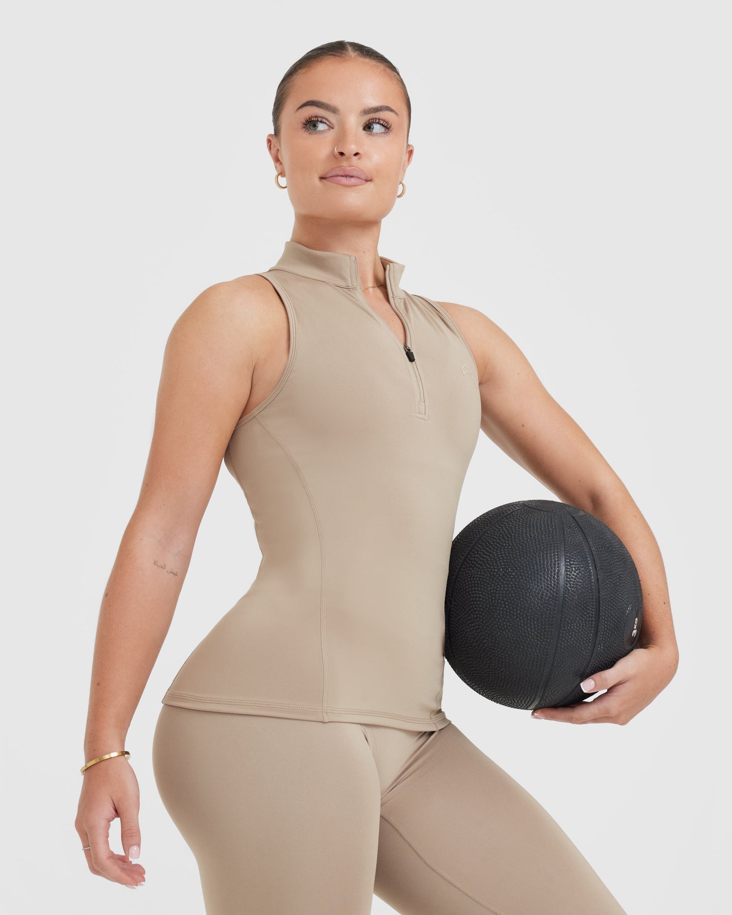 Timeless Half Zip Tank | Sandstone - Image 5