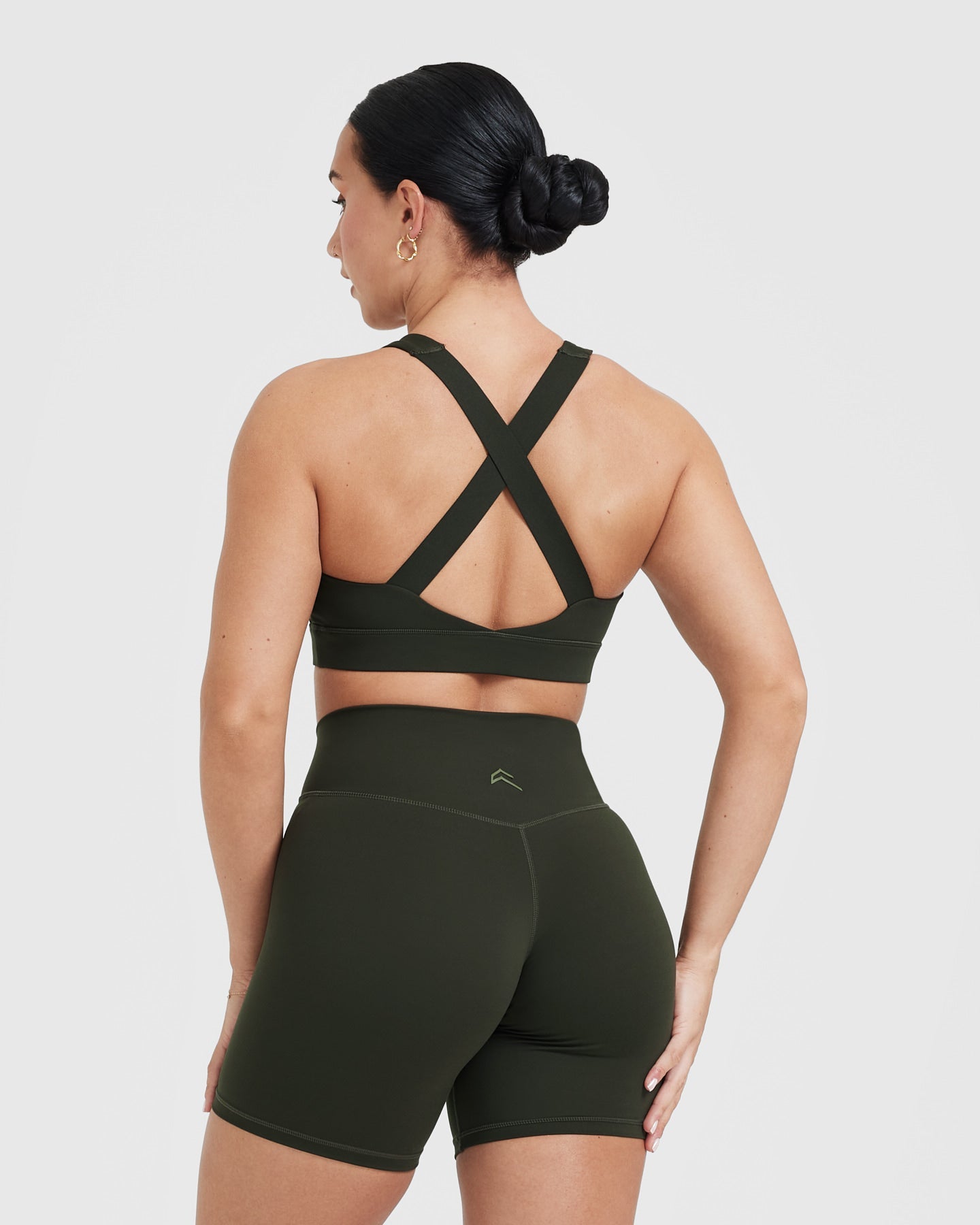 Alternative view of Timeless Wide Strap Sports Bra | Khaki