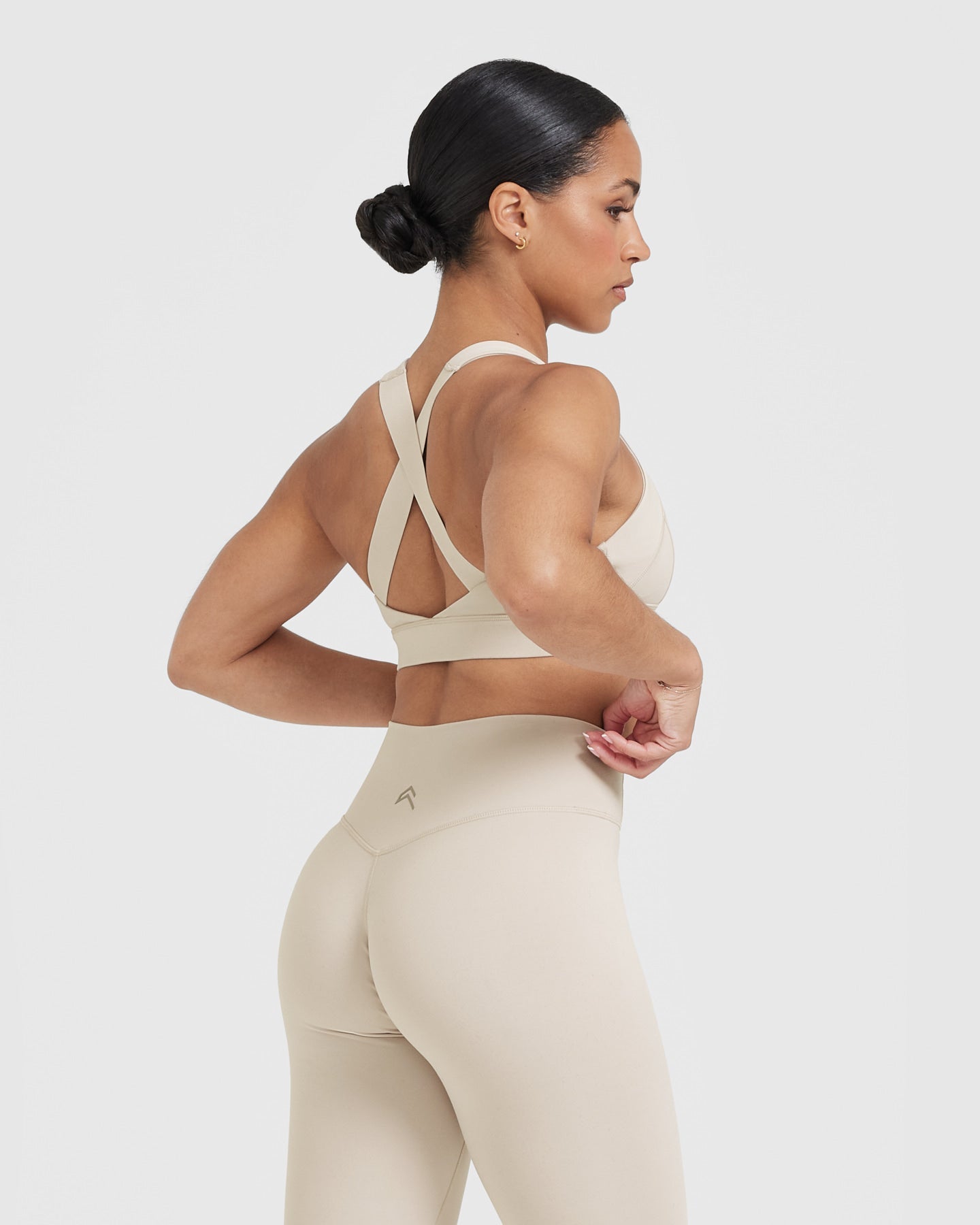 Alternative view of Timeless Wide Strap Sports Bra | Sand