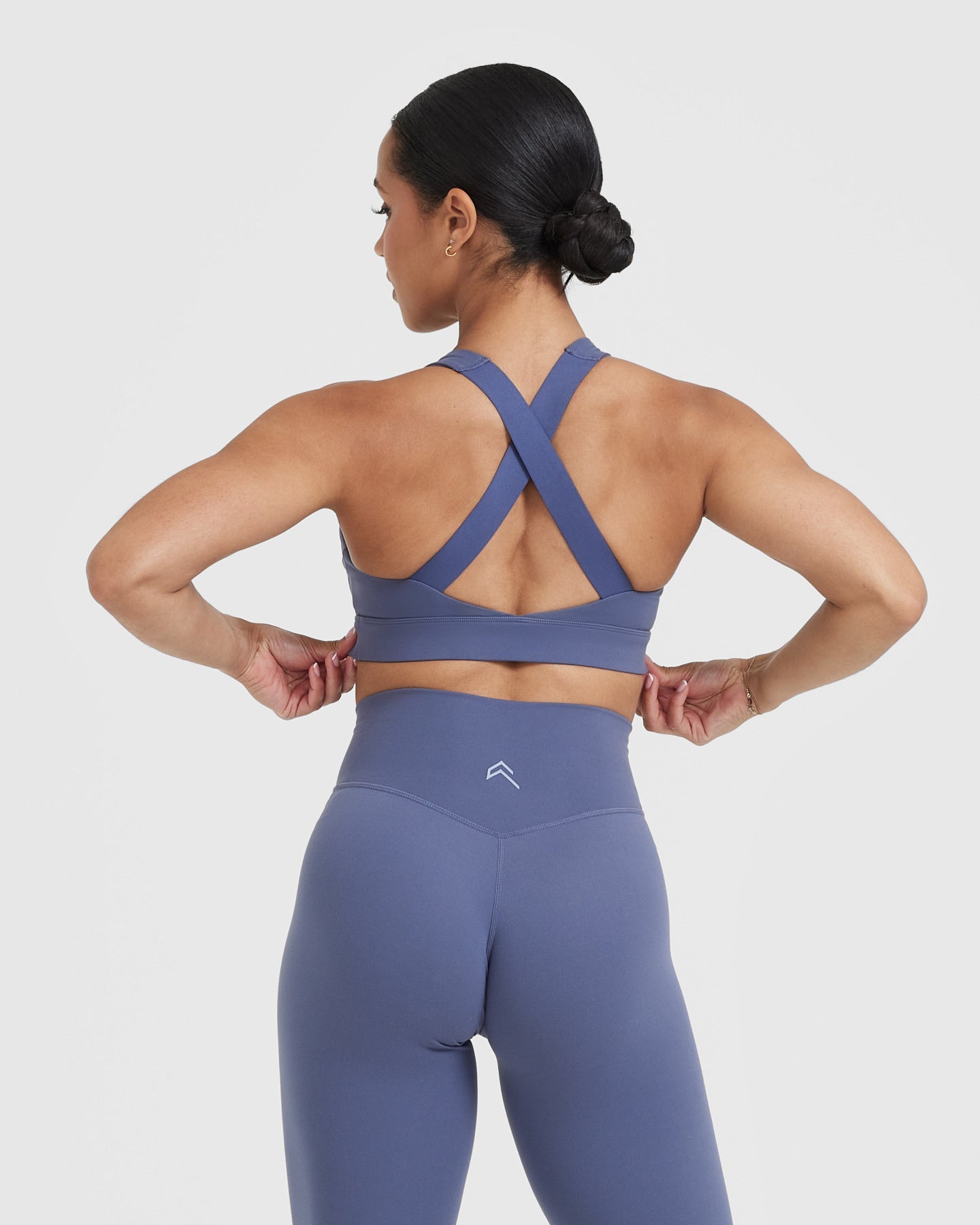 Alternative view of Timeless Wide Strap Sports Bra | Slate Blue