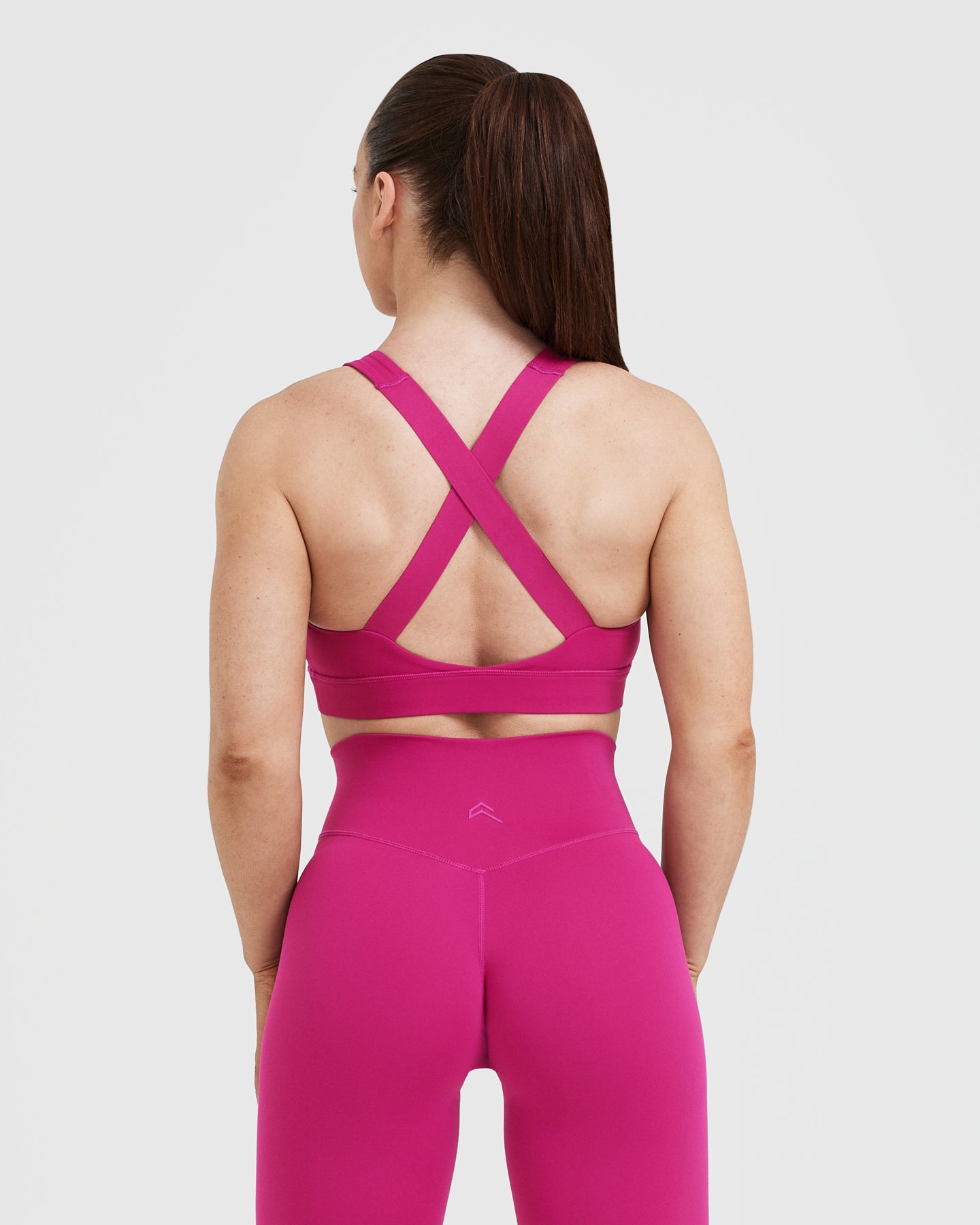 Alternative view of Timeless Wide Strap Sports Bra | Fuchsia