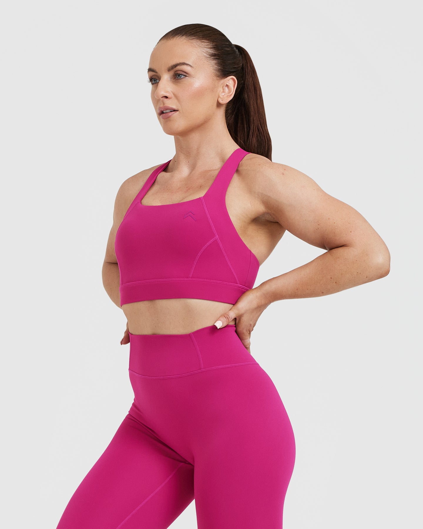 Timeless Wide Strap Sports Bra | Fuchsia - Image 3