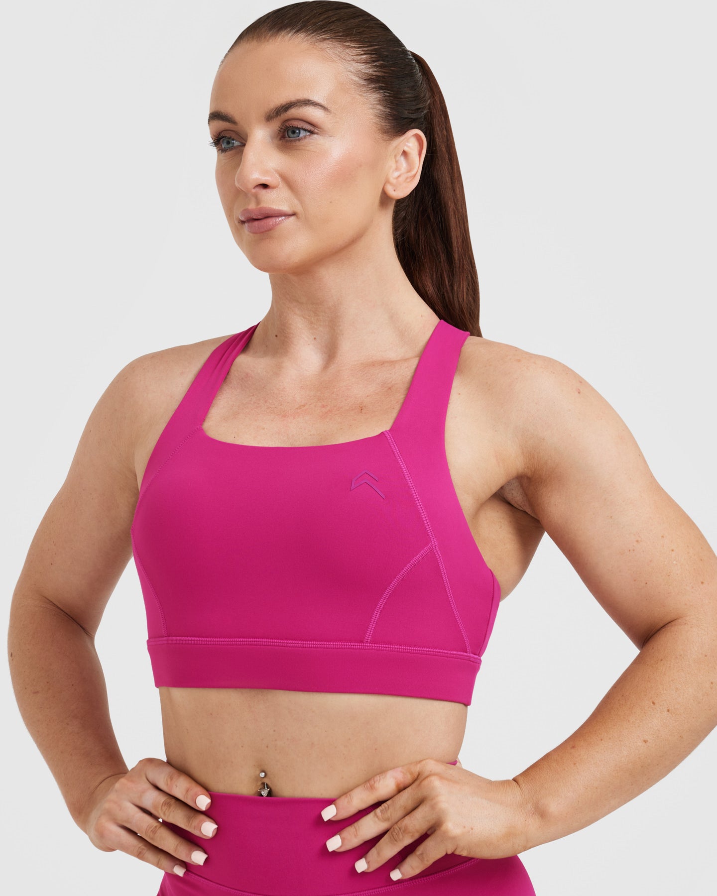 Timeless Wide Strap Sports Bra | Fuchsia - Image 4