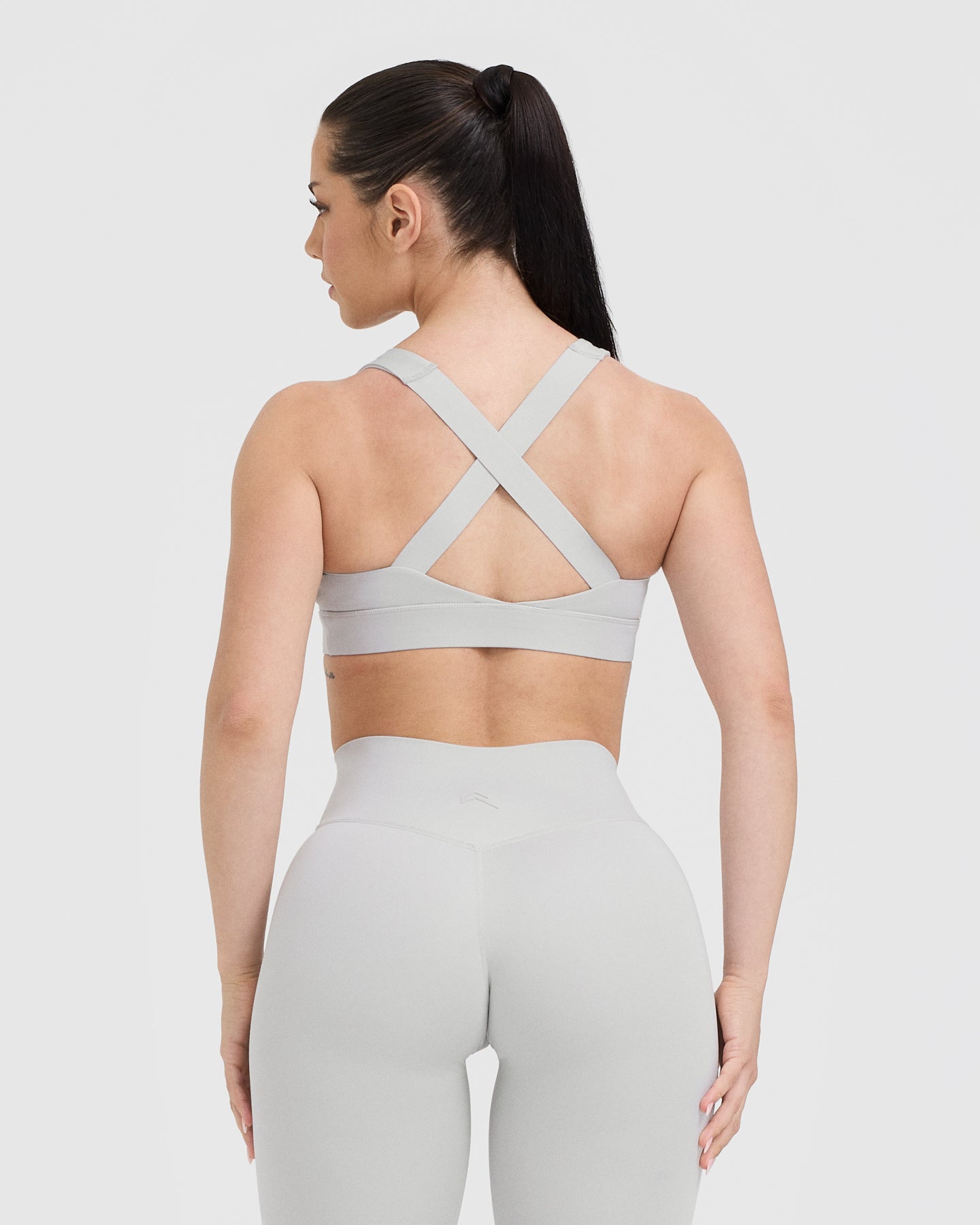 Alternative view of Timeless Wide Strap Sports Bra | Light Grey