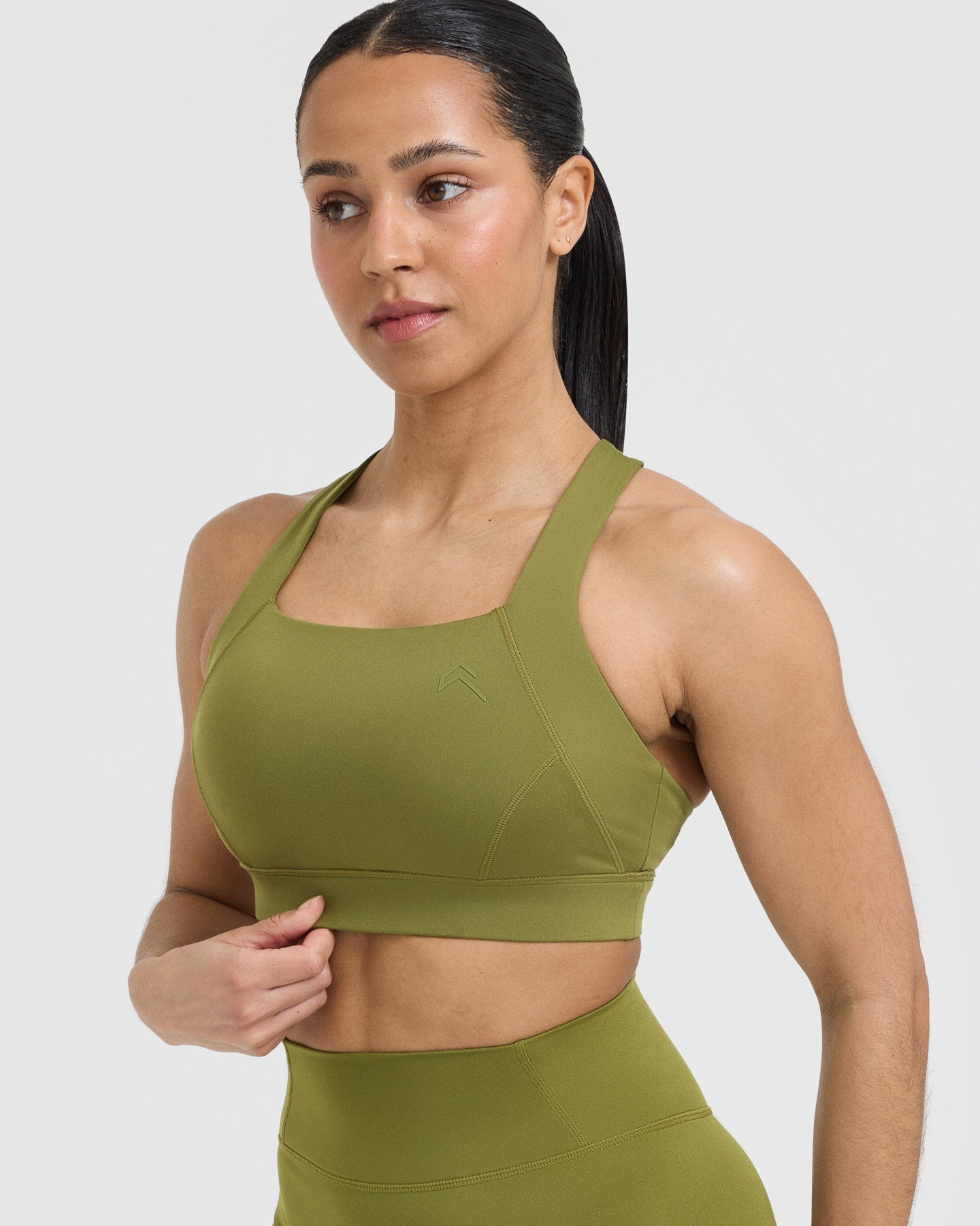 Timeless Wide Strap Sports Bra | Olive Green - Image 4