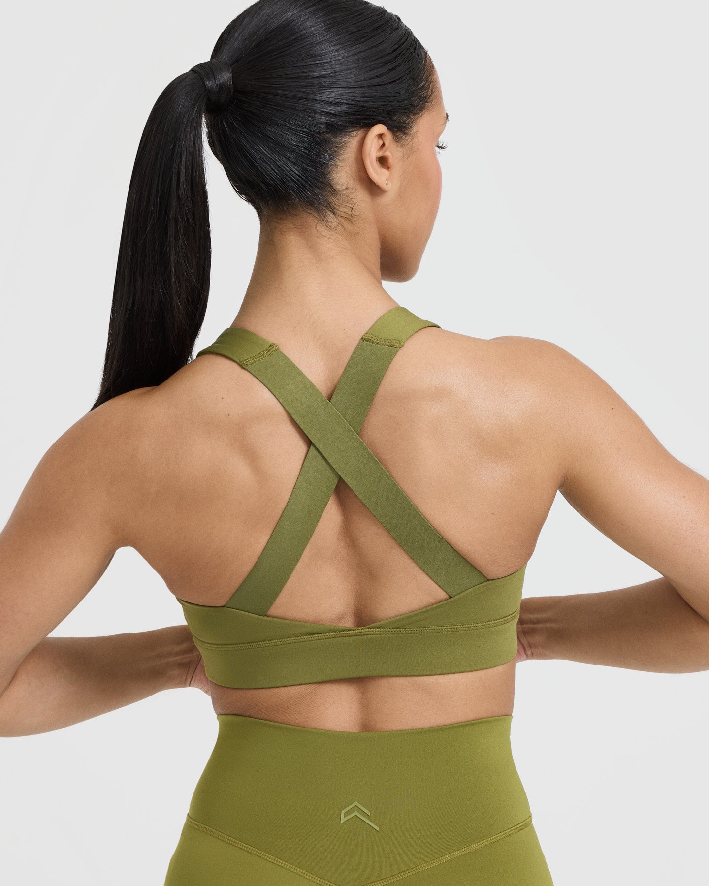 Timeless Wide Strap Sports Bra | Olive Green - Image 5