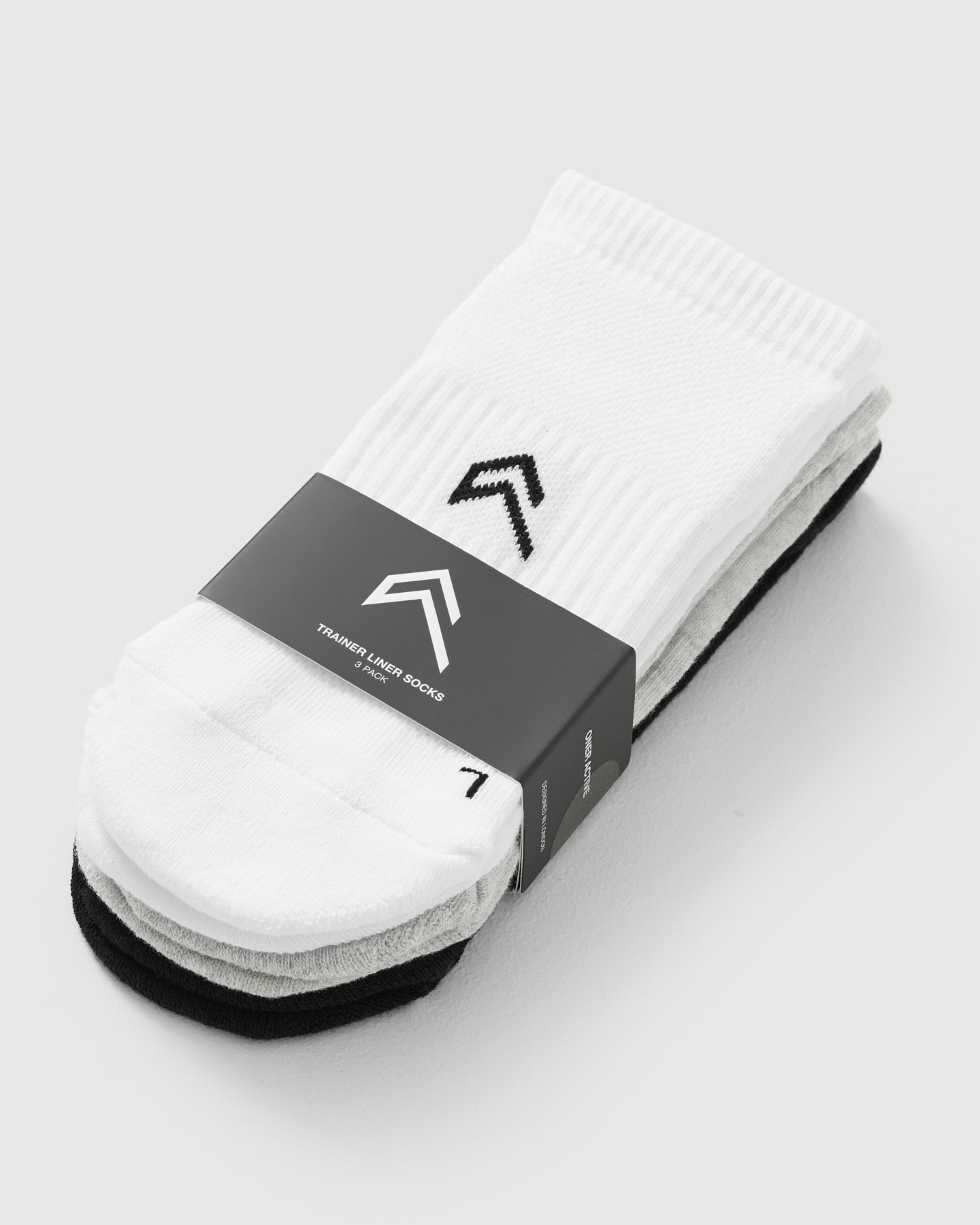 Trainer Liner Socks 3 Pack | Grey/White/Black - Image 5