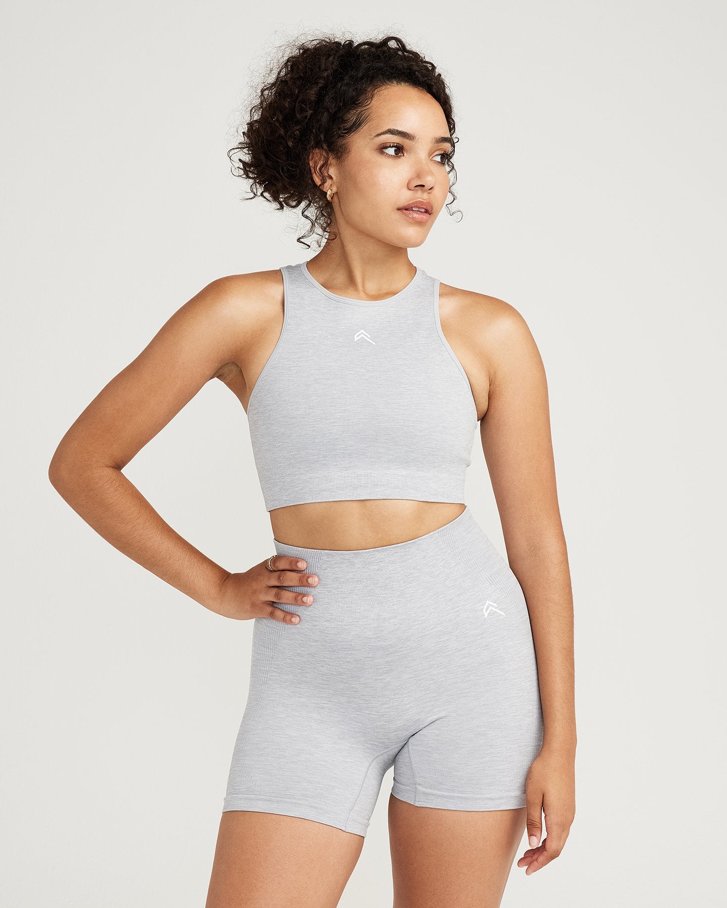 Classic Seamless Crop Top | Grey Marl