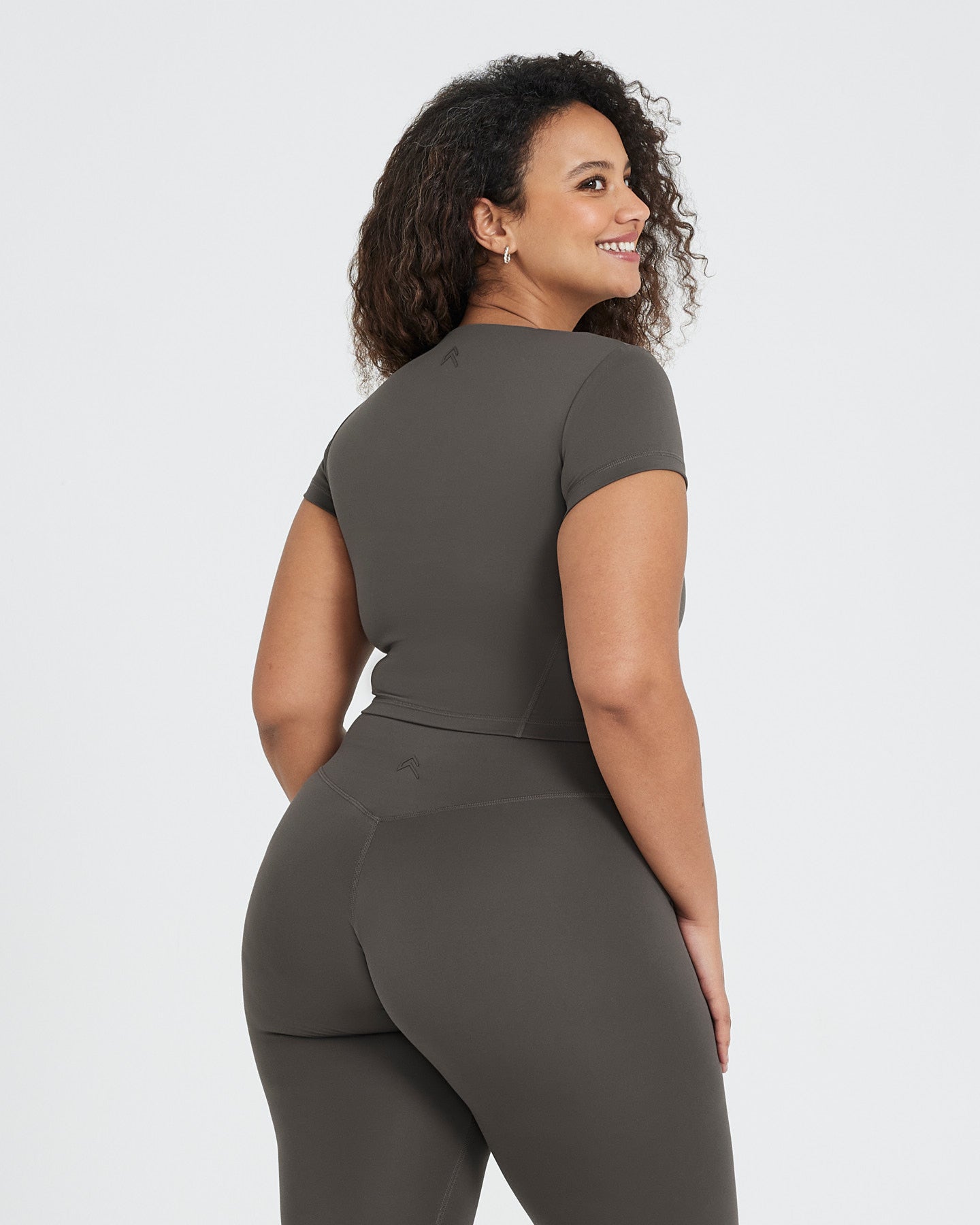 Alternative view of Timeless Crop Short Sleeve Tee | Deep Taupe