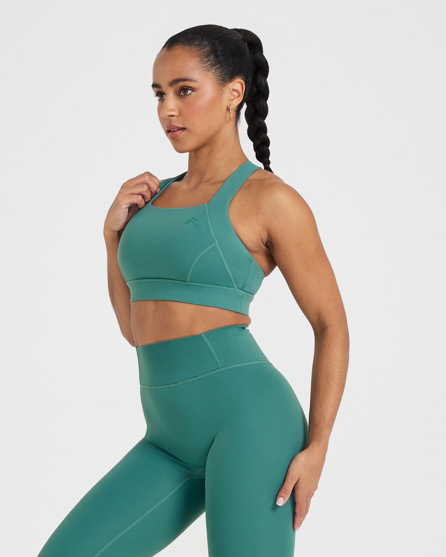 Alternative view of Timeless Wide Strap Sports Bra | Mineral Green
