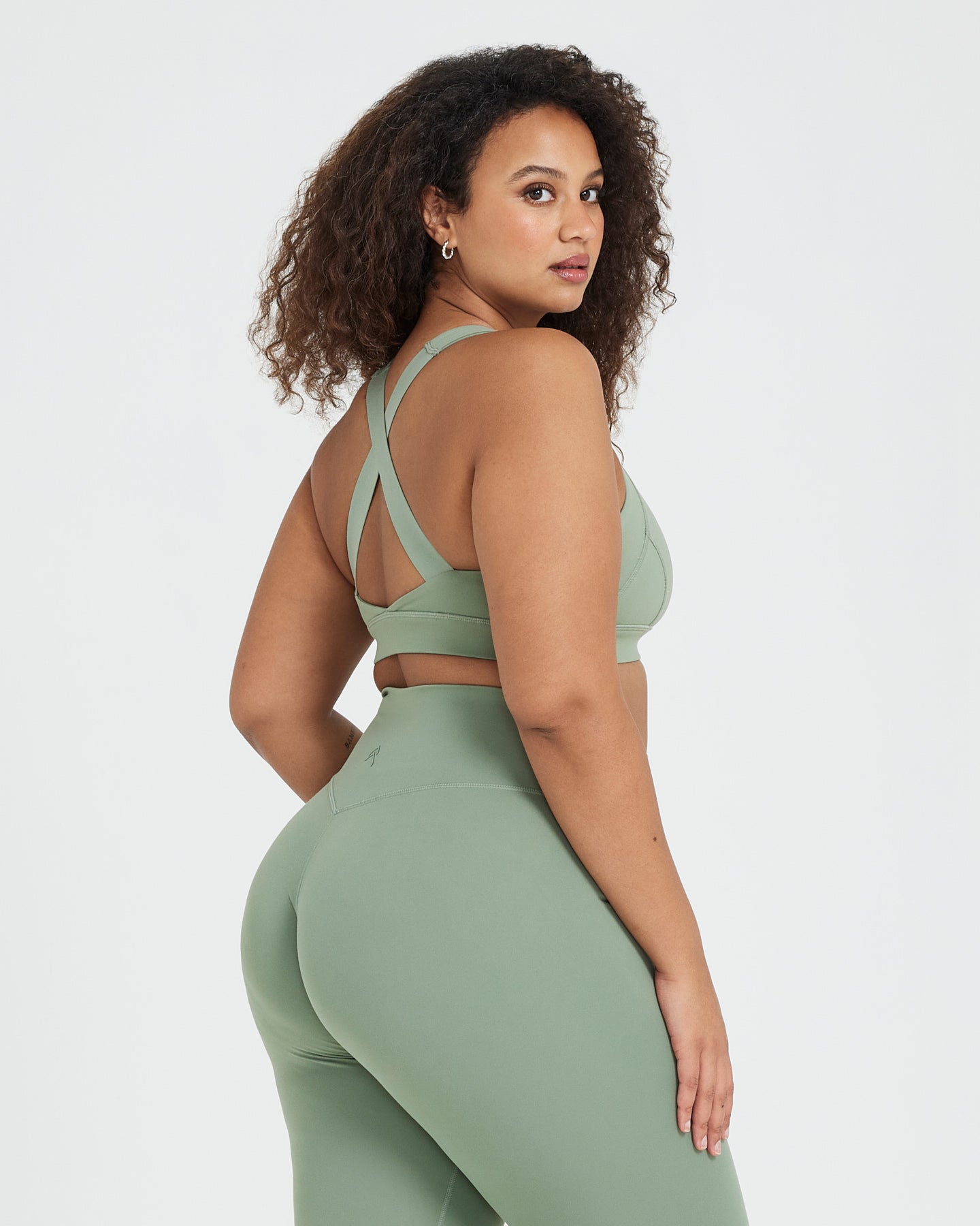Alternative view of Timeless Wide Strap Sports Bra | Sage
