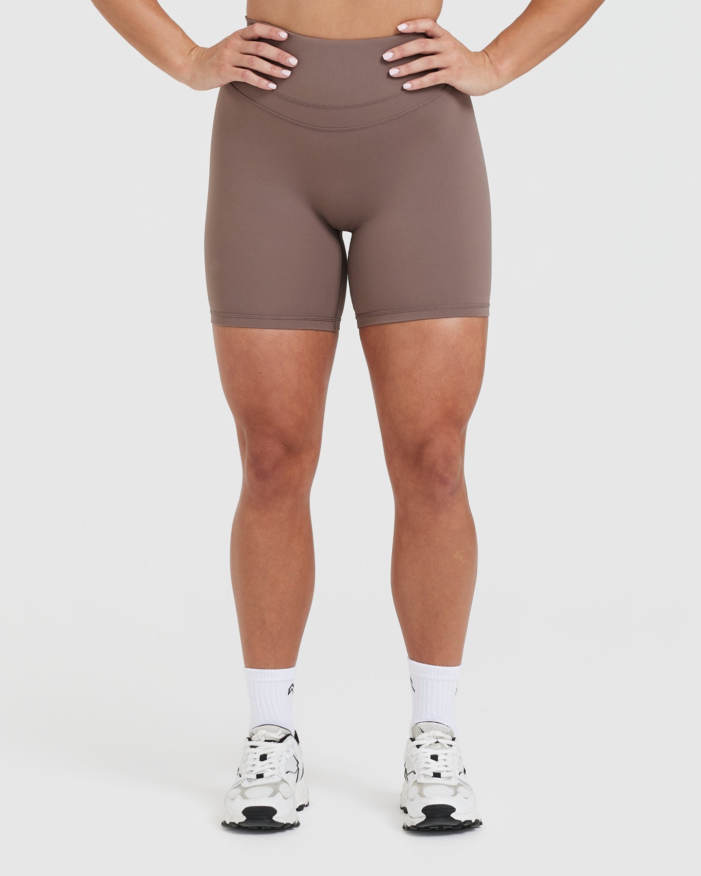 UnifiedMove High Waisted Shorts 6" | Cool Brown