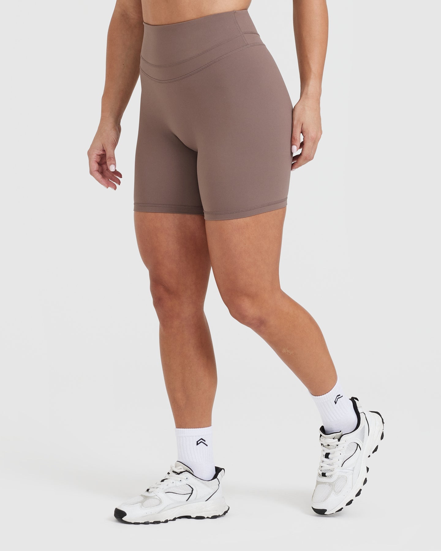 UnifiedMove High Waisted Shorts 6" | Cool Brown - Image 3