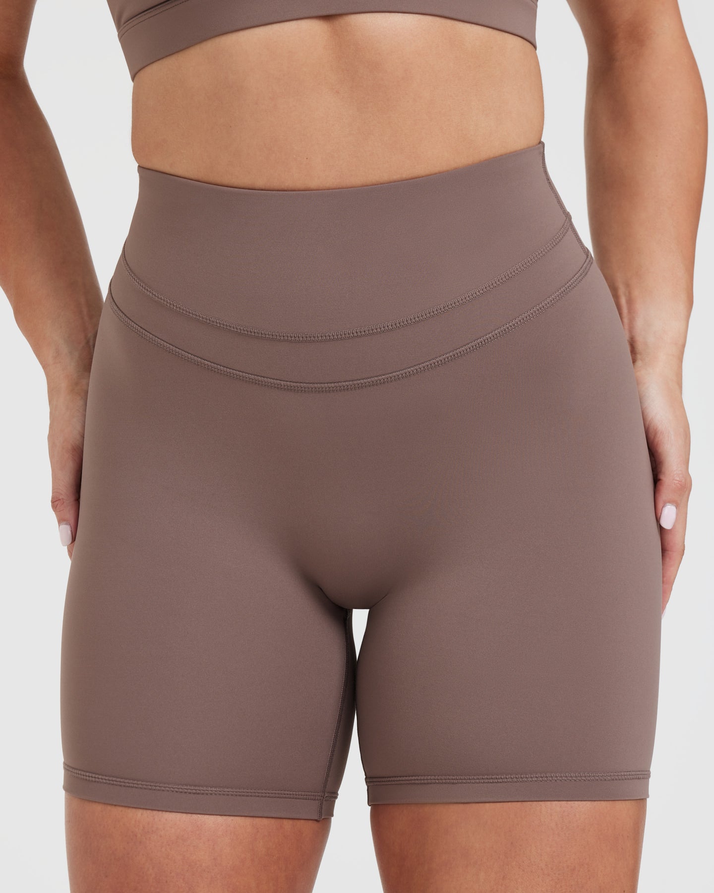 UnifiedMove High Waisted Shorts 6" | Cool Brown - Image 4