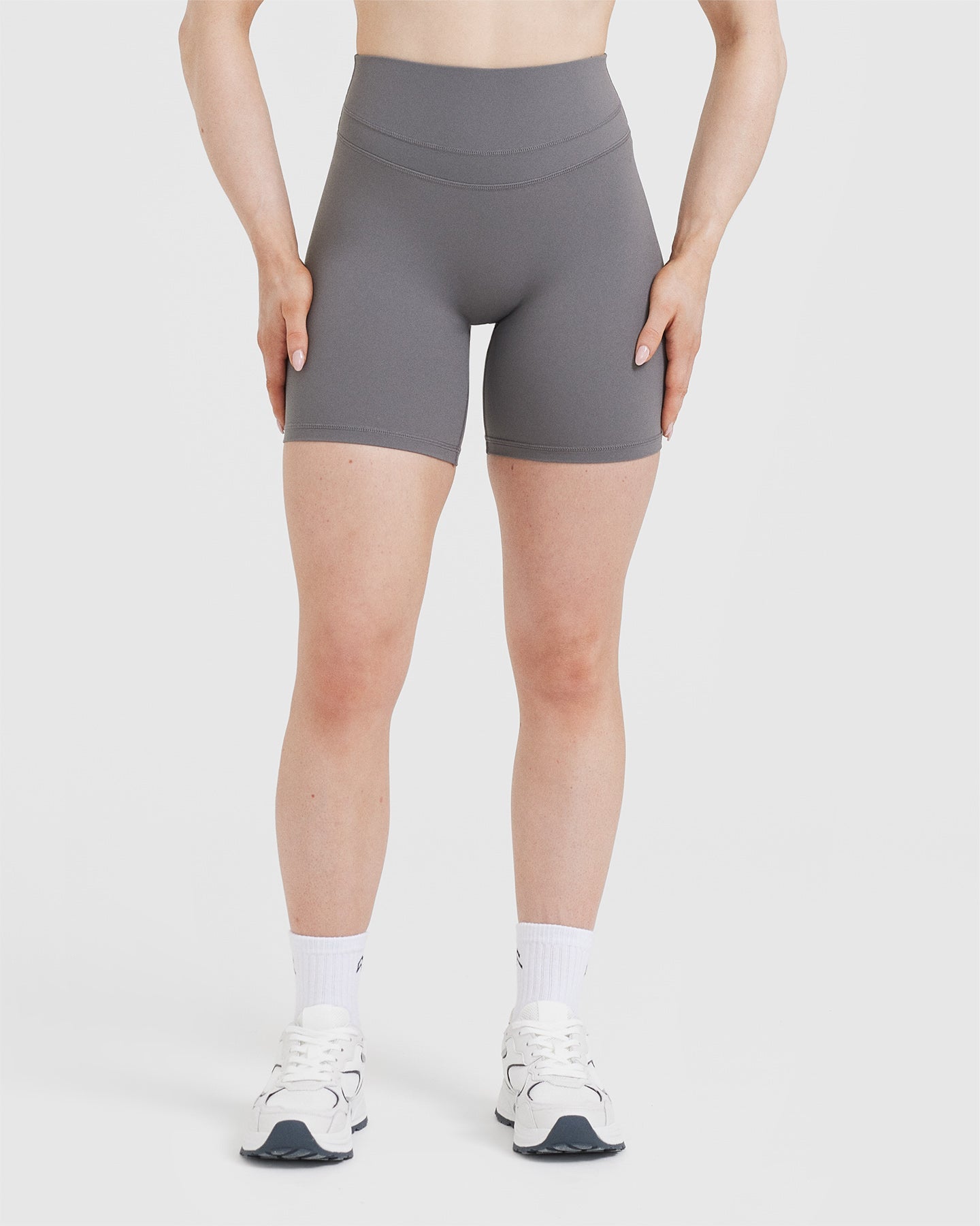 UnifiedMove High Waisted Shorts 6" | Ash Grey