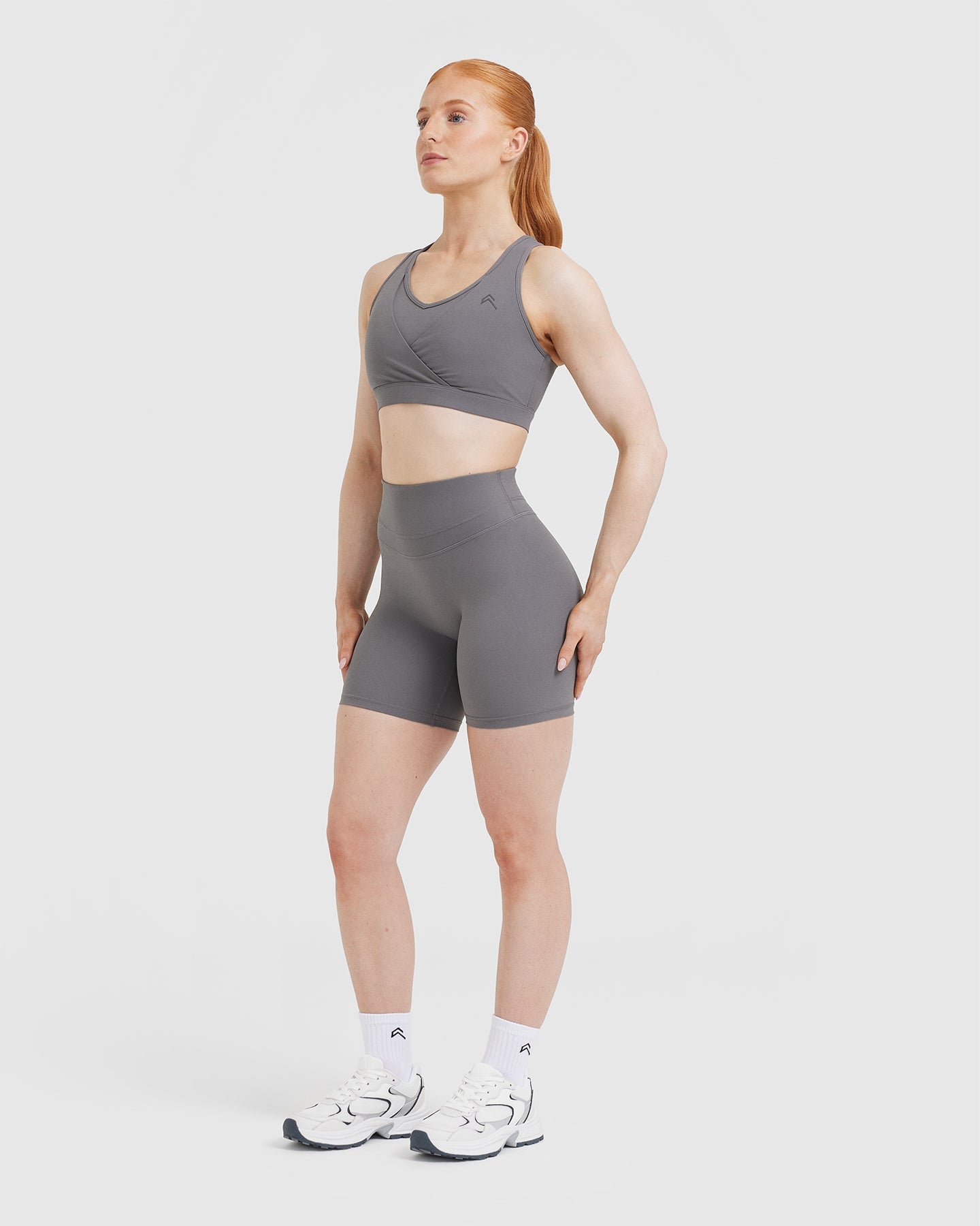 UnifiedMove High Waisted Shorts 6" | Ash Grey - Image 3