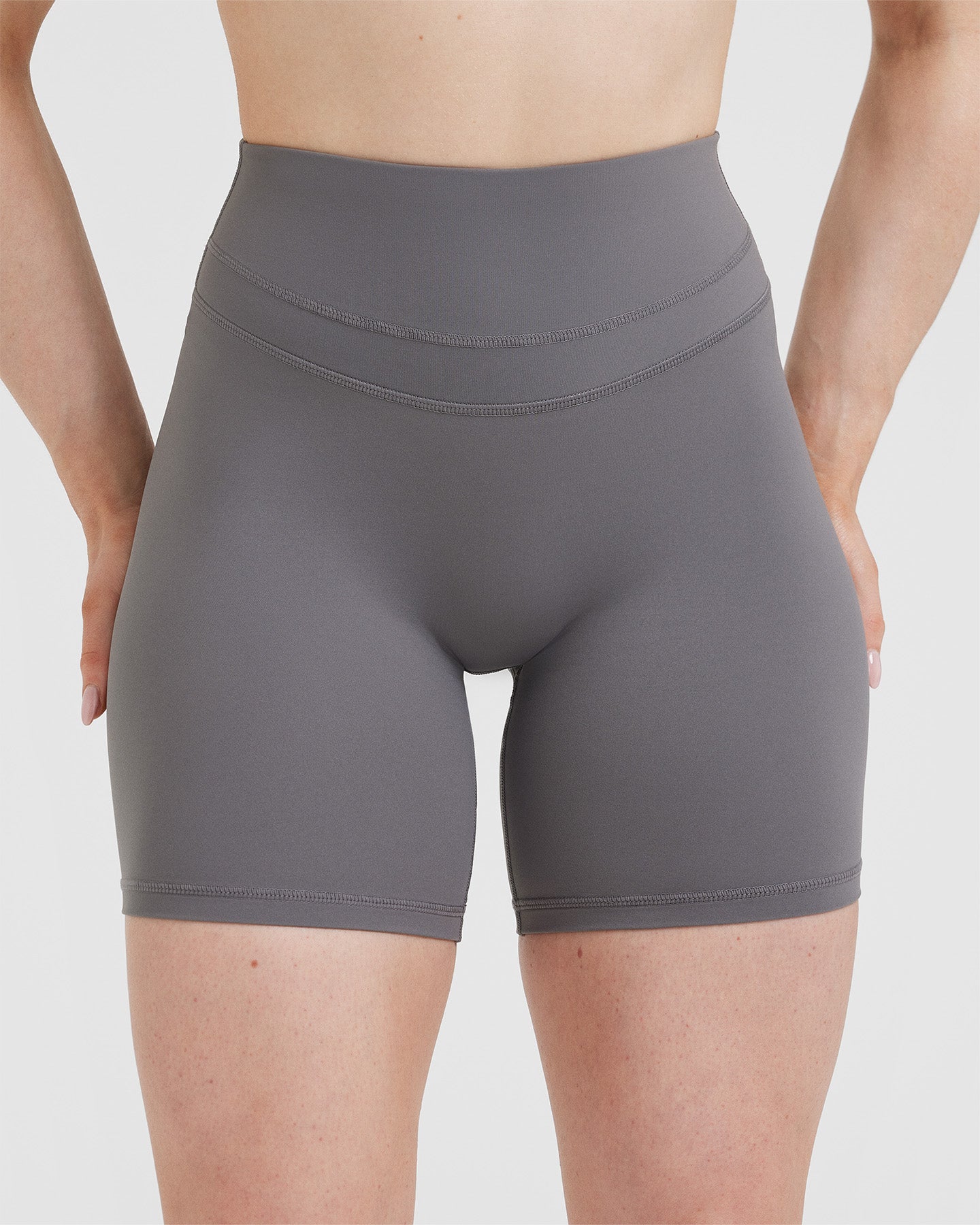 UnifiedMove High Waisted Shorts 6" | Ash Grey - Image 4