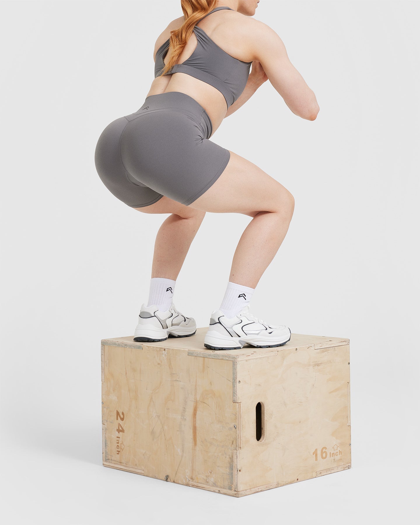 UnifiedMove High Waisted Shorts 6" | Ash Grey - Image 6