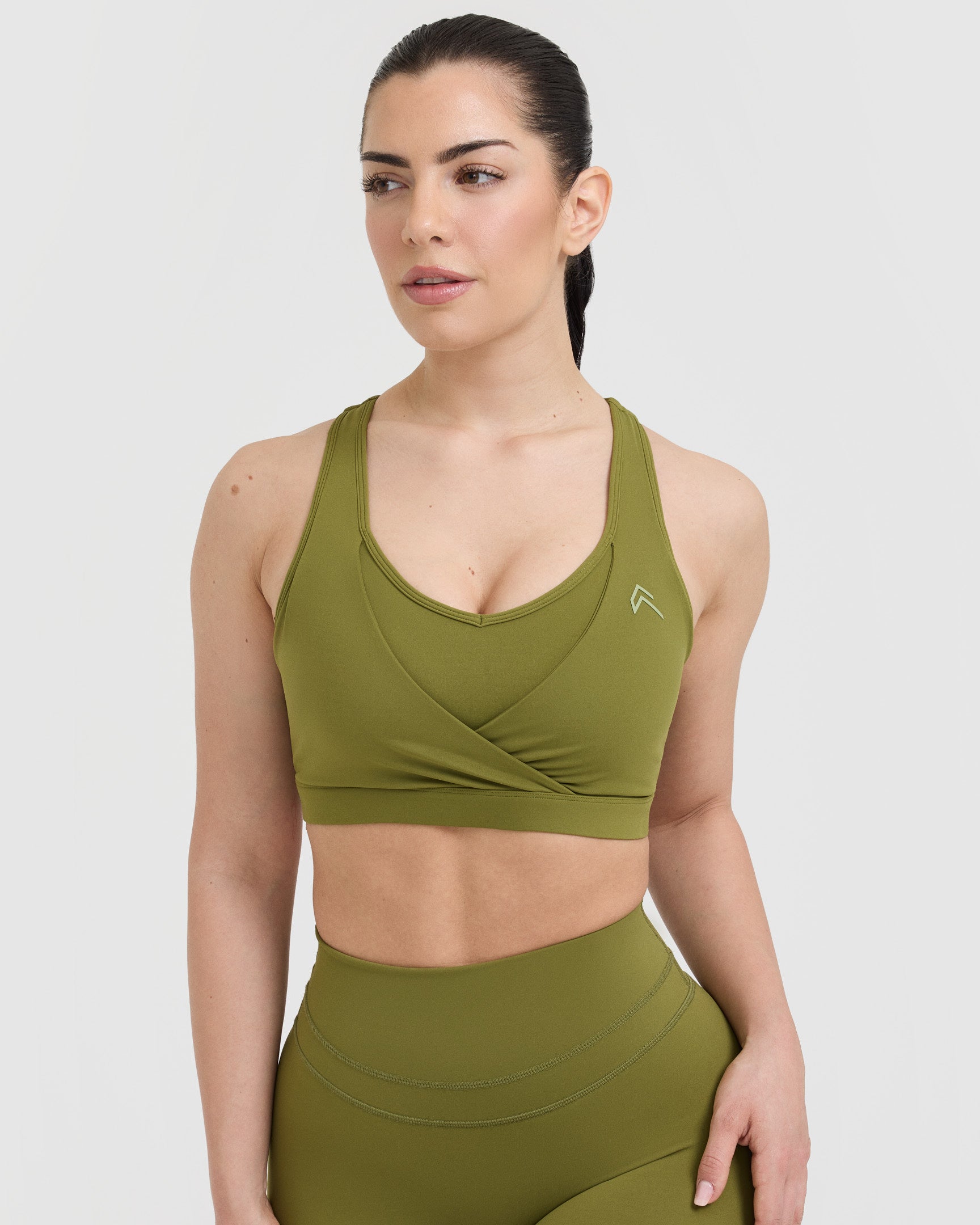 UnifiedMove Layered Sports Bra | Olive Green - Image 4