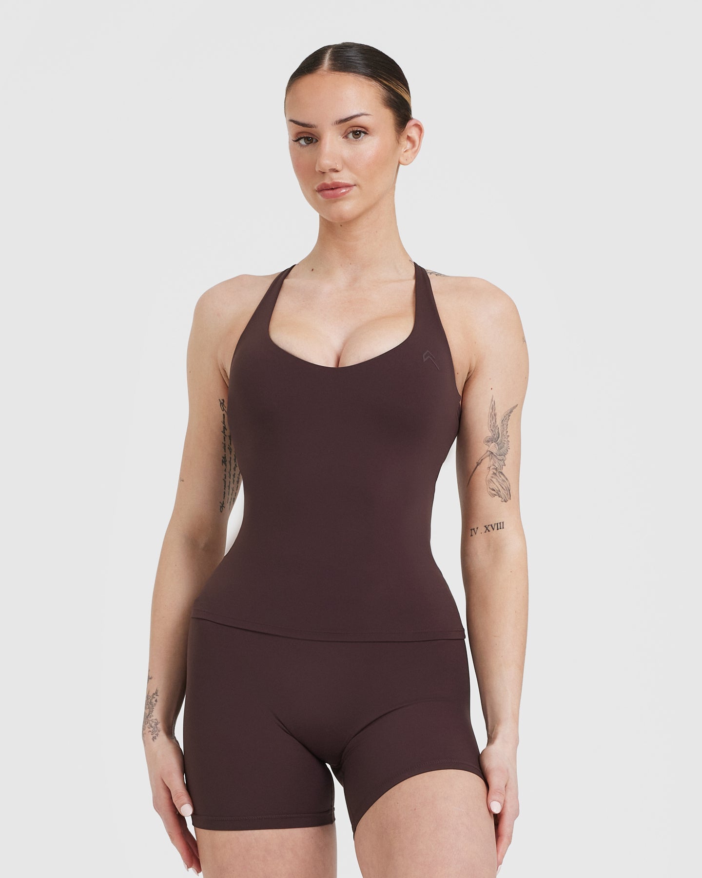 UnifiedMove V Neck Cross Back Vest | Plum Brown