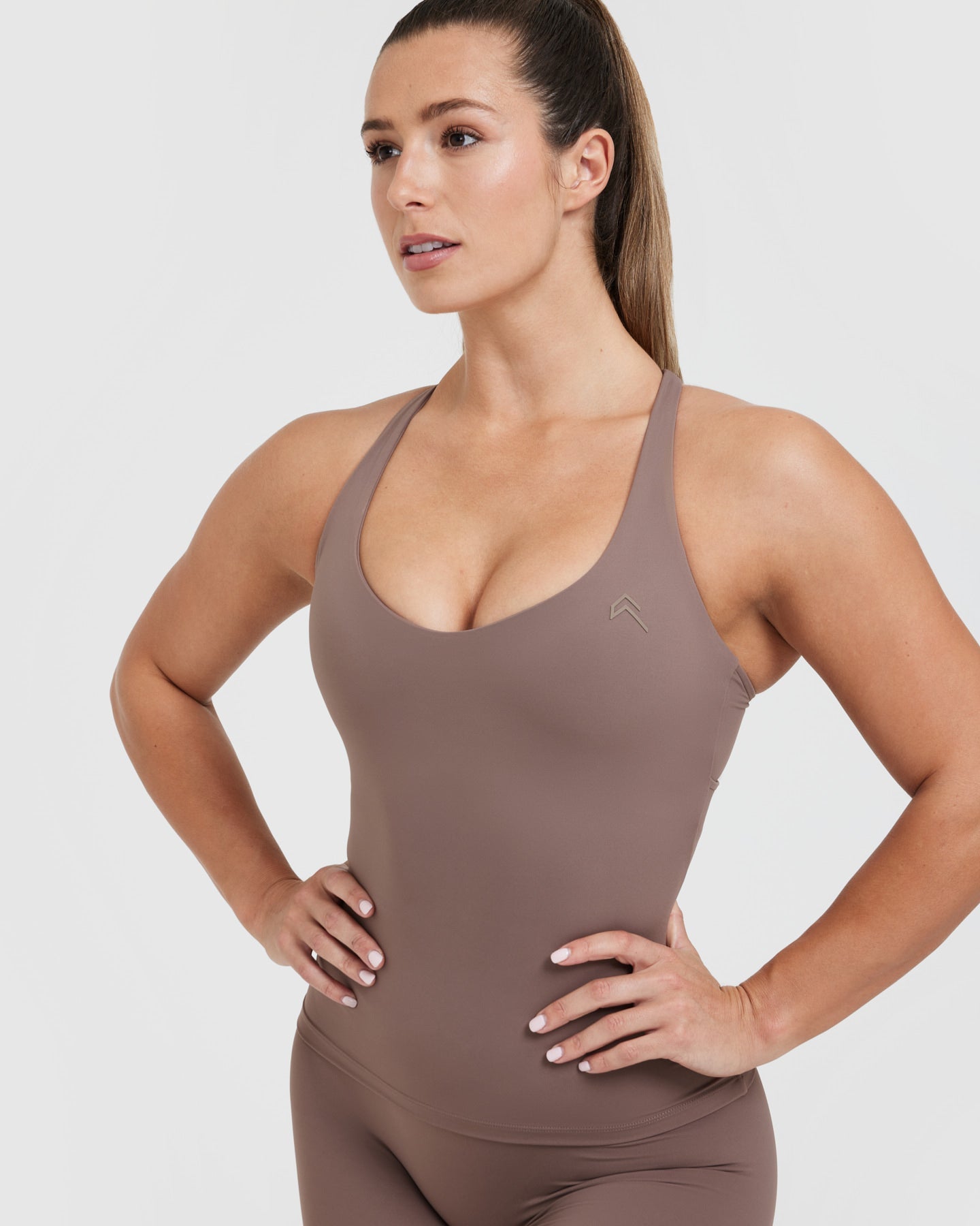 UnifiedMove V Neck Cross Back Vest | Cool Brown - Image 4