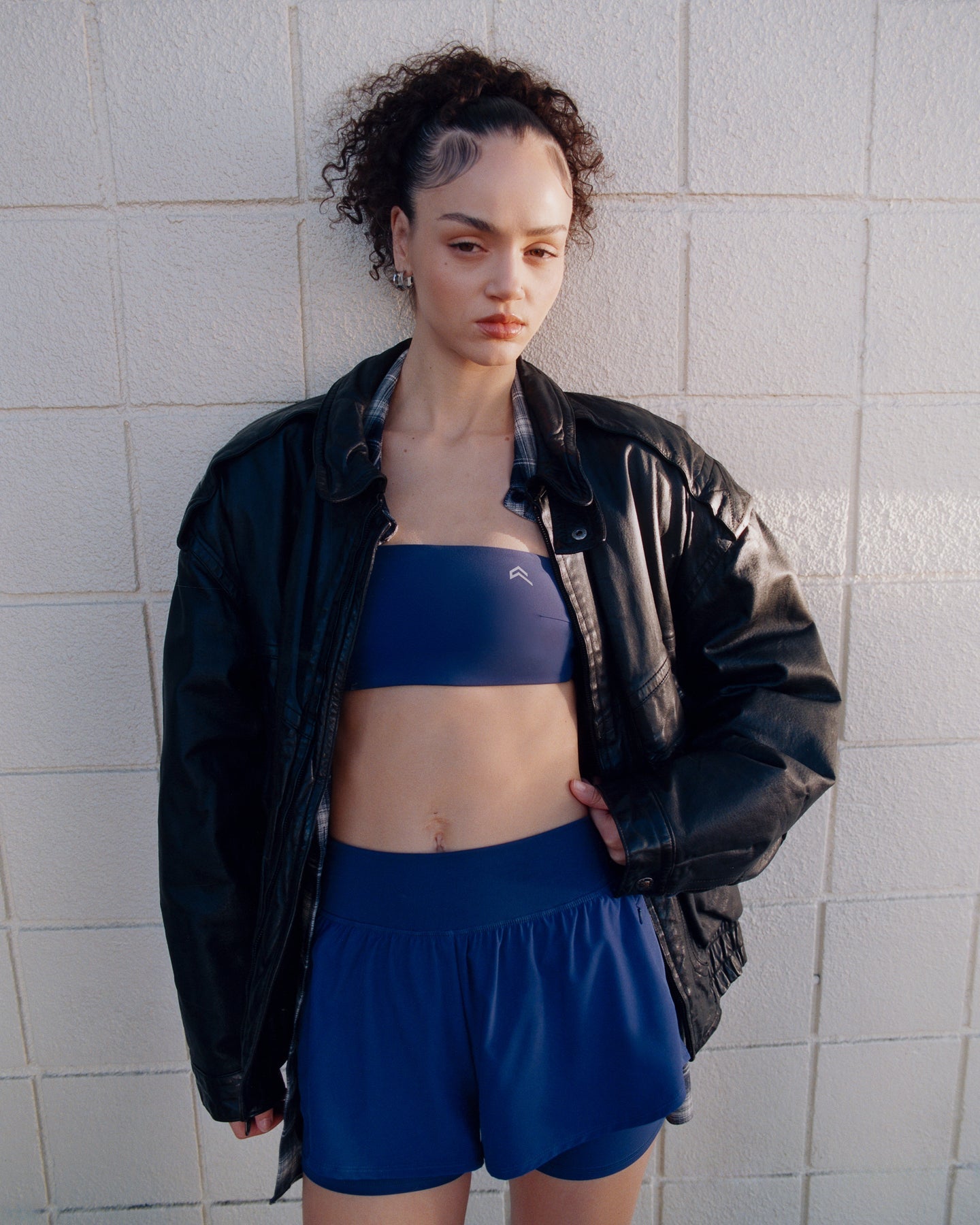 Alternative view of UnifiedMove Micro Bandeau Bralette with Reflective Logo | Varsity Blue