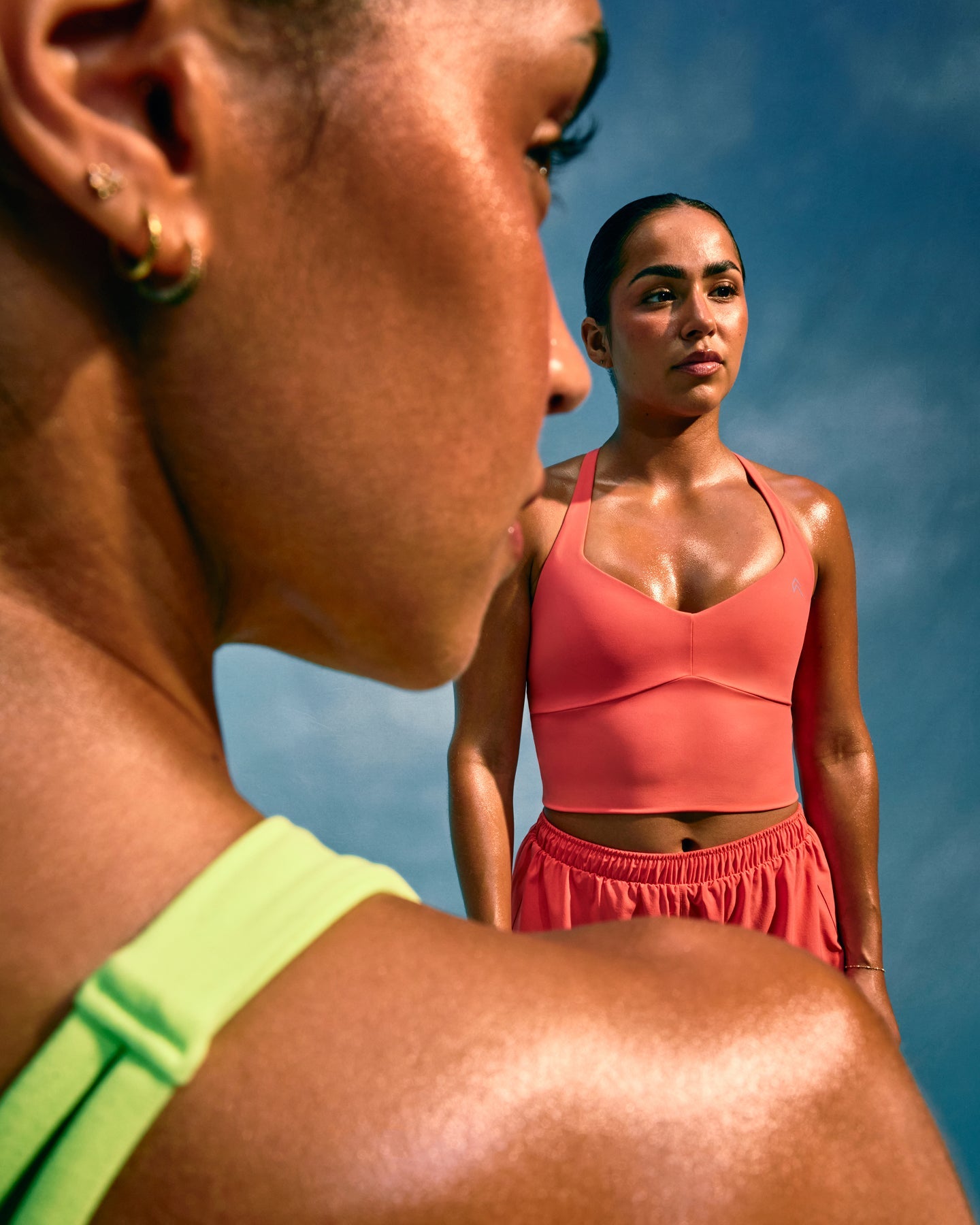 Alternative view of UnifiedMove T Back Mid Vest with Built in Bra Shelf with Reflective Logo | Light Charged Coral