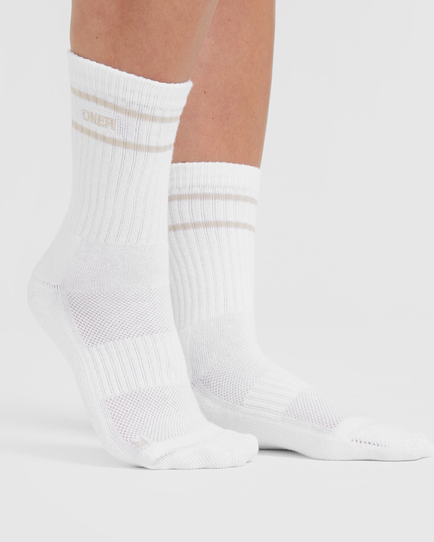 Alternative view of Varsity Crew Socks 3 Pack | Off White/Blue/White