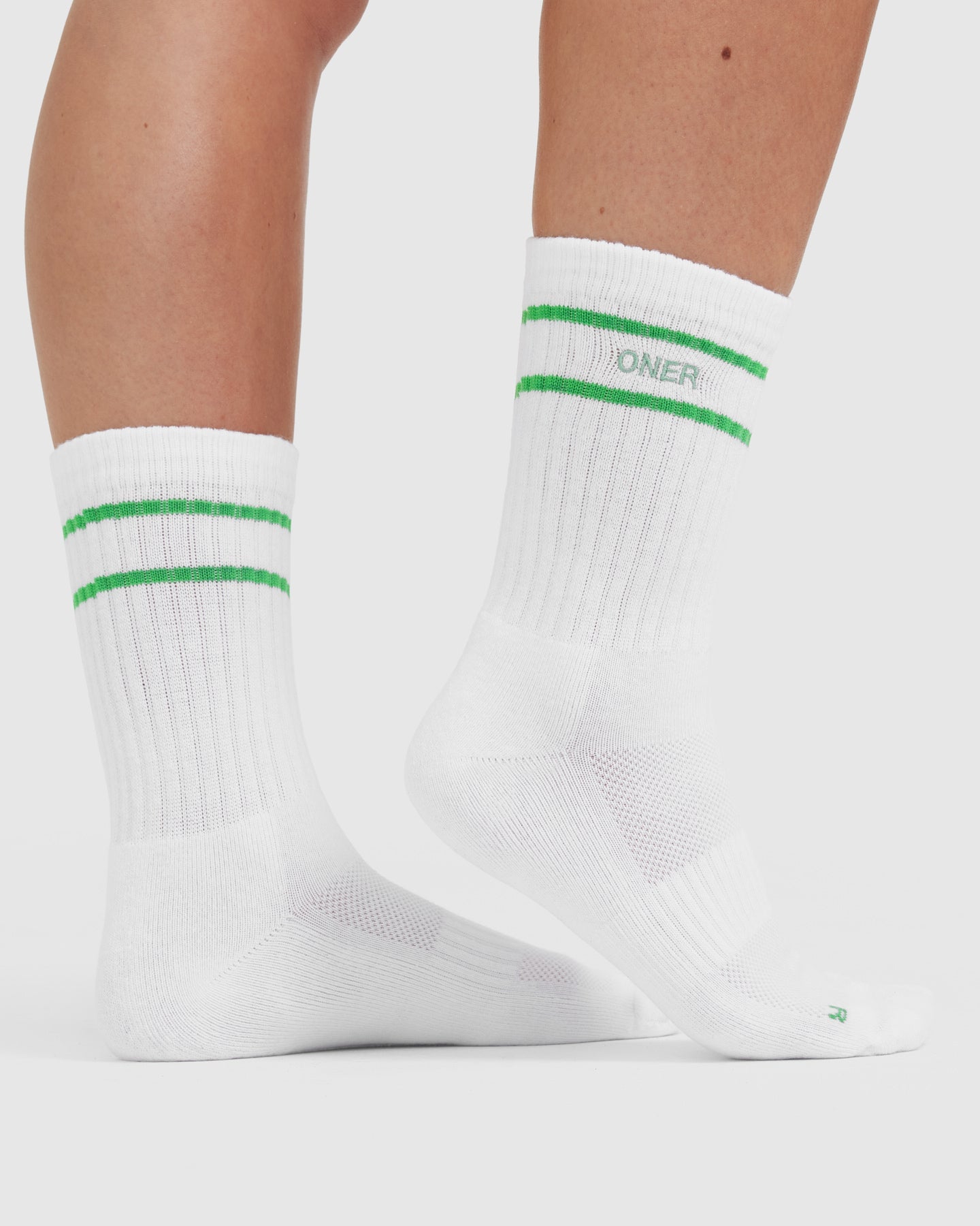 Alternative view of Varsity Crew Socks 3 Pack | White/Jade/Sandstone/Black