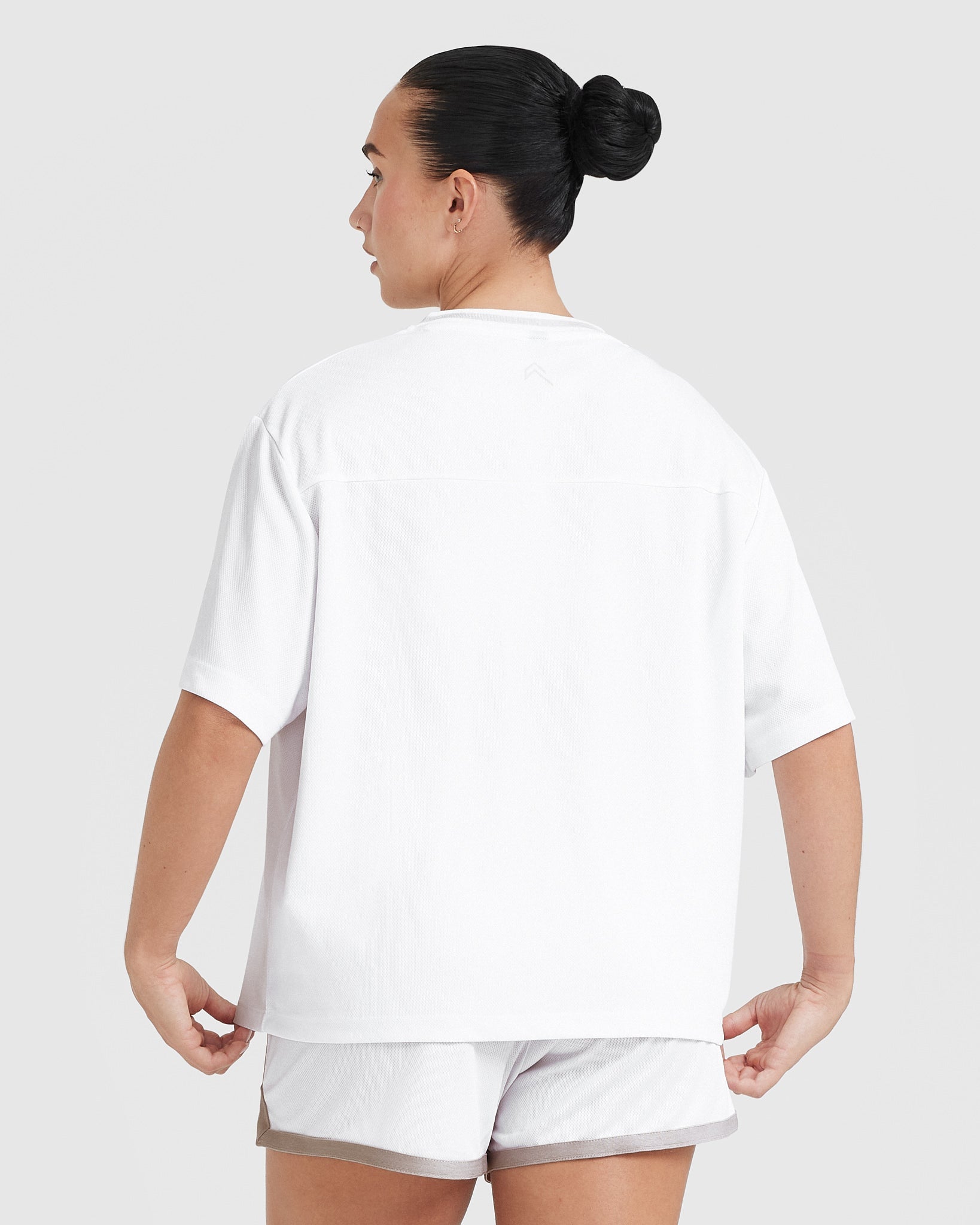 Alternative view of Varsity V Neck Short Sleeve T-Shirt | White