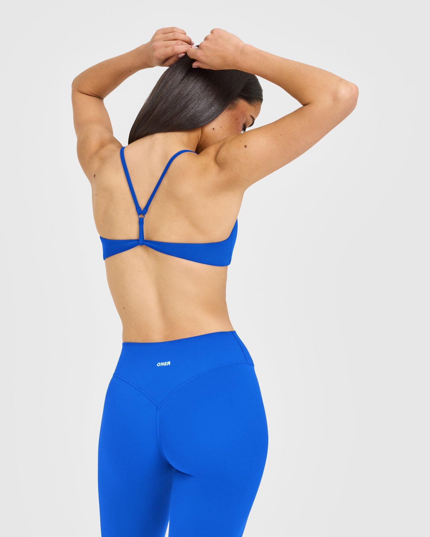 Alternative view of EasyLift Ultra Minimal Bralette with White Logo | Cobalt Blue