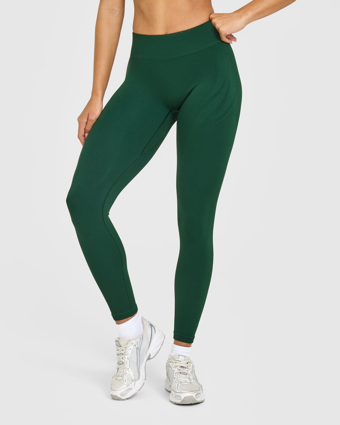 Alternative view of EnhanceLift Seamless Leggings with White Logo | Racing Green