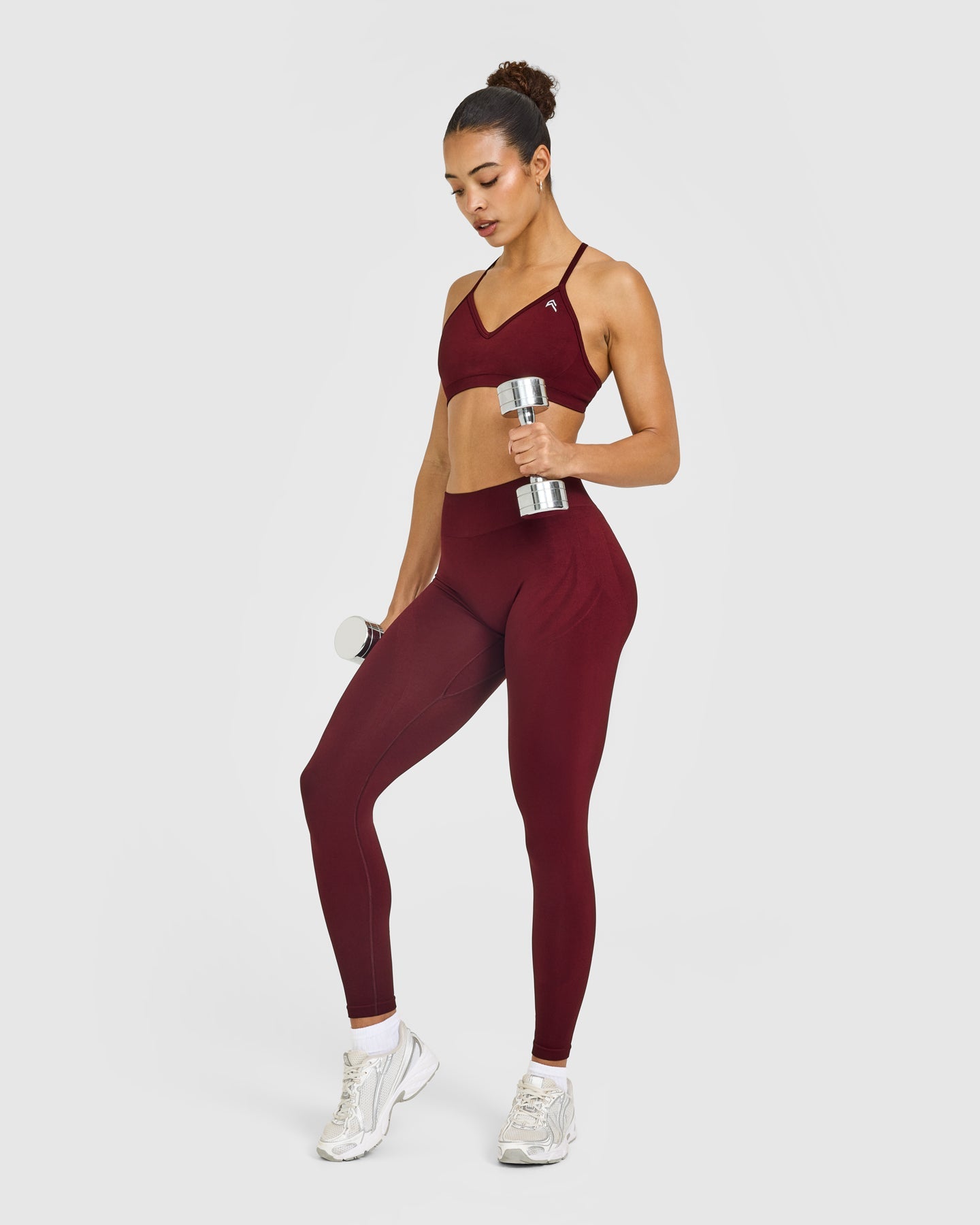 EnhanceLift Seamless Leggings with White Logo | Rosewood - Image 3