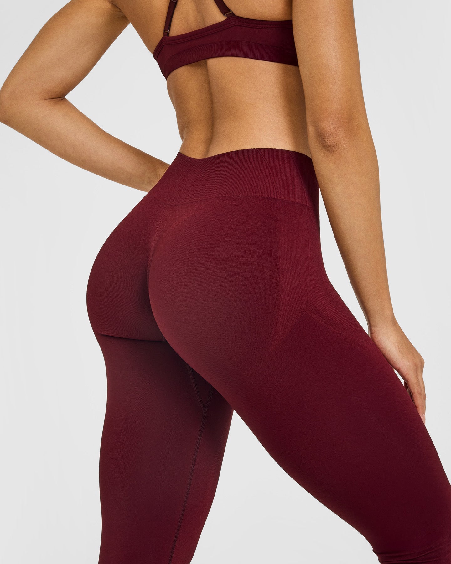 EnhanceLift Seamless Leggings with White Logo | Rosewood - Image 4