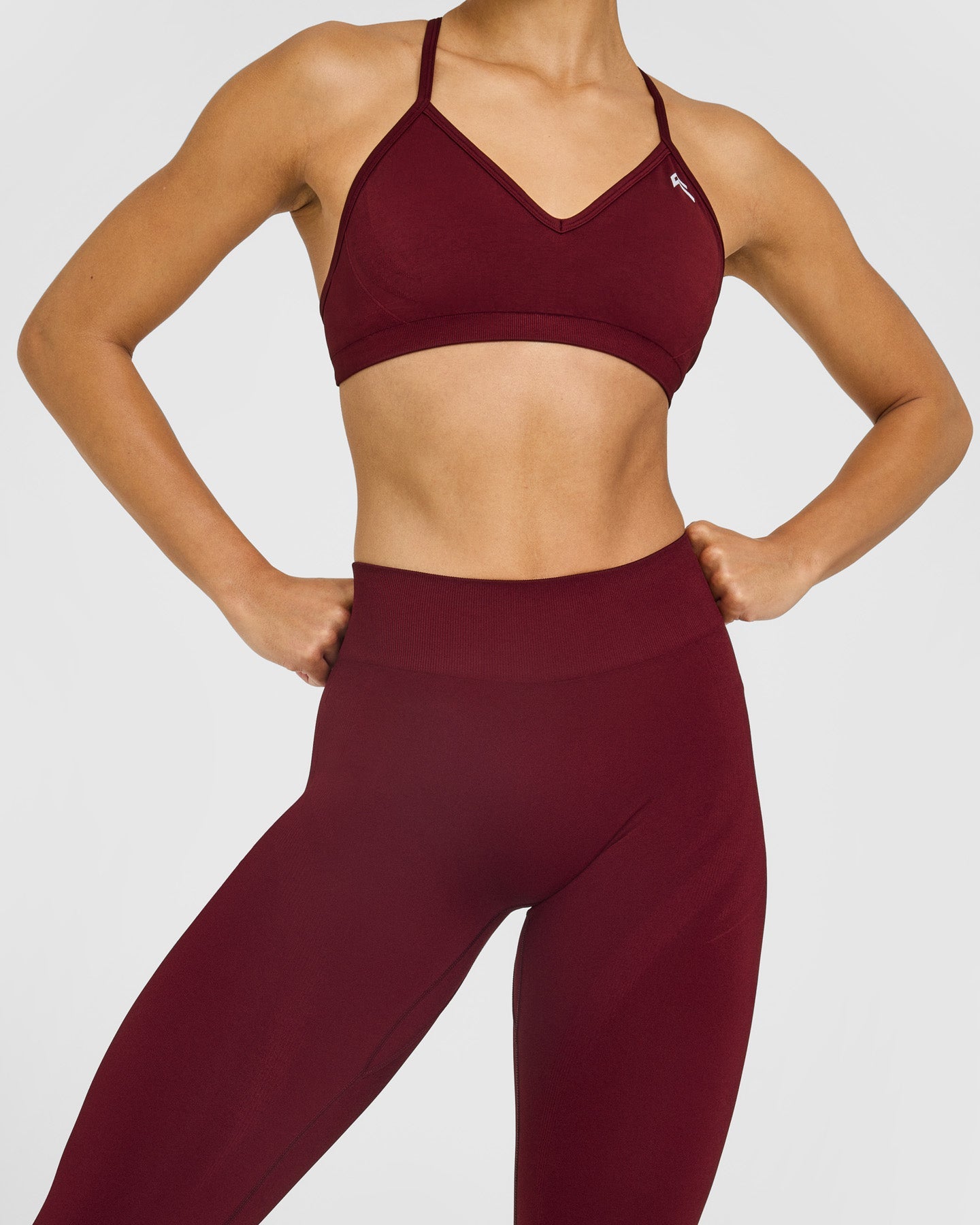 EnhanceLift Seamless Leggings with White Logo | Rosewood - Image 5