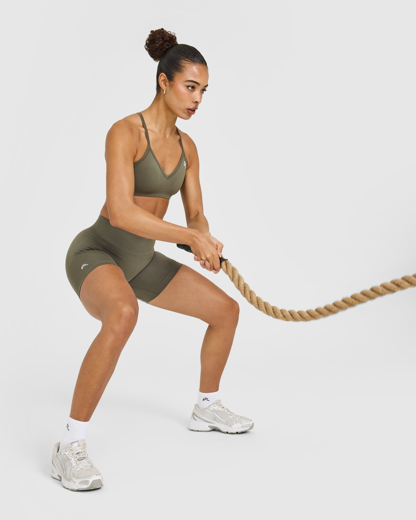 EnhanceLift Seamless Shorts with White Logo | Alpine Green - Image 6