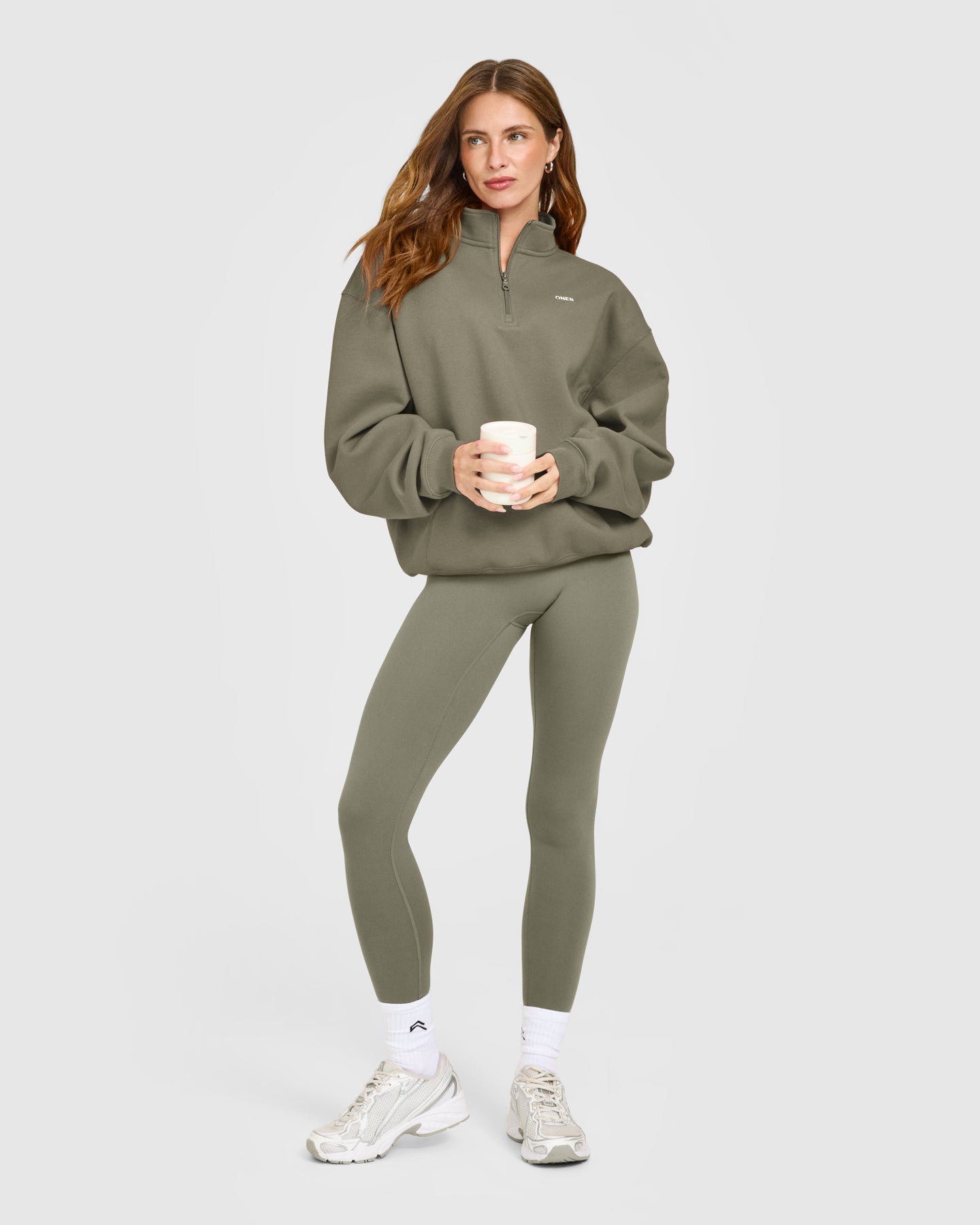 Foundations 1/4 Zip Sweatshirt | Alpine Green - Image 3