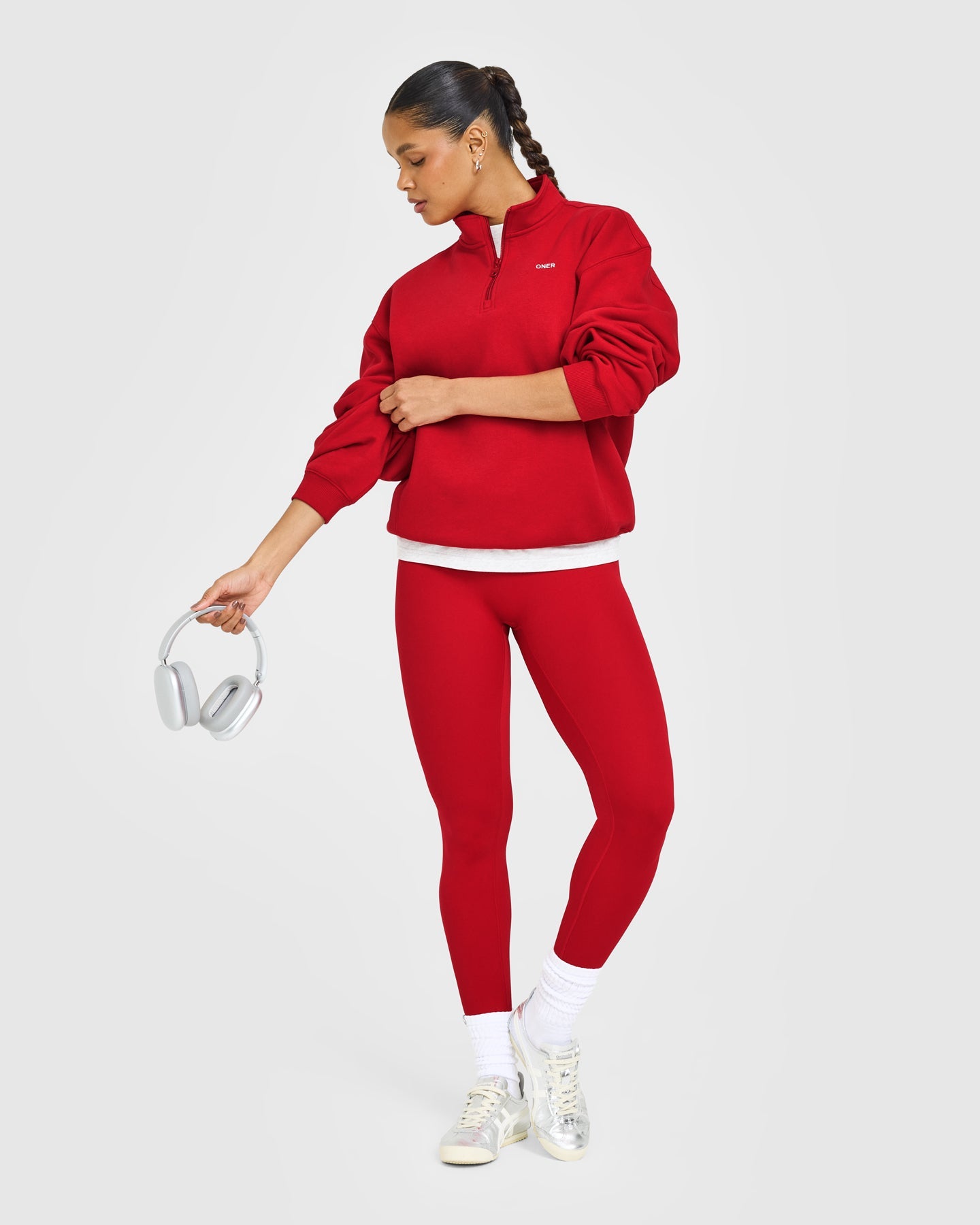 Foundations 1/4 Zip Sweatshirt | Toasted Red - Image 3