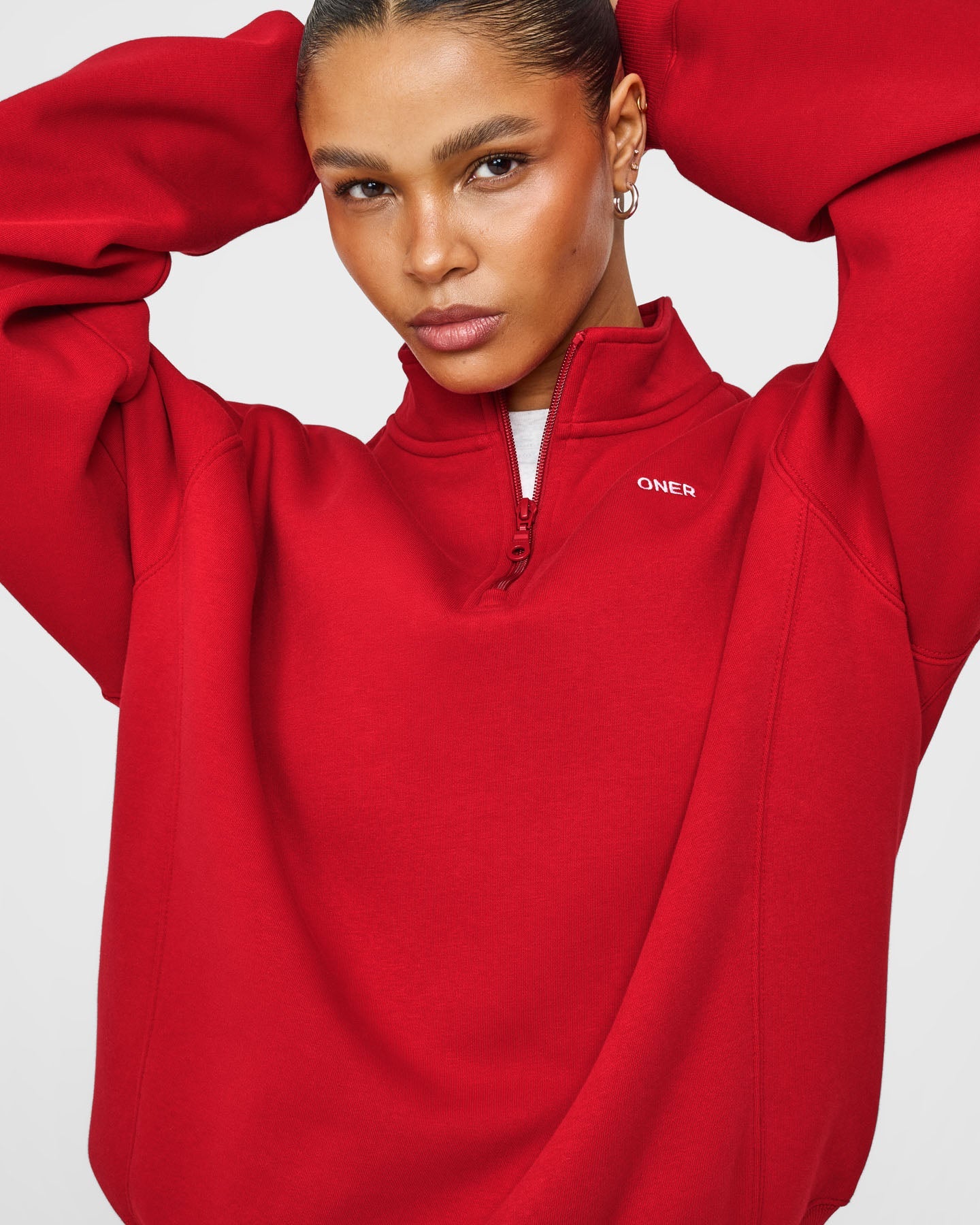 Foundations 1/4 Zip Sweatshirt | Toasted Red - Image 5