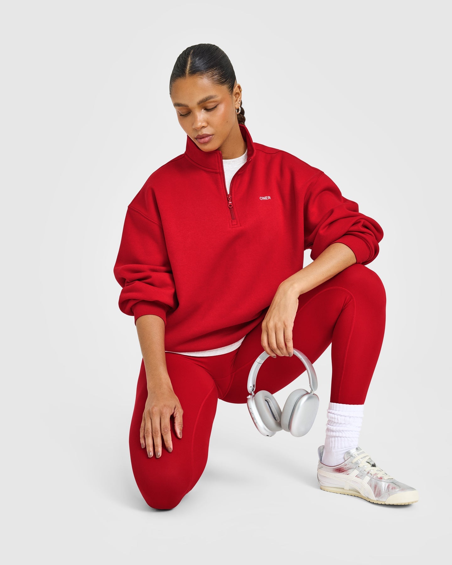 Foundations 1/4 Zip Sweatshirt | Toasted Red - Image 6