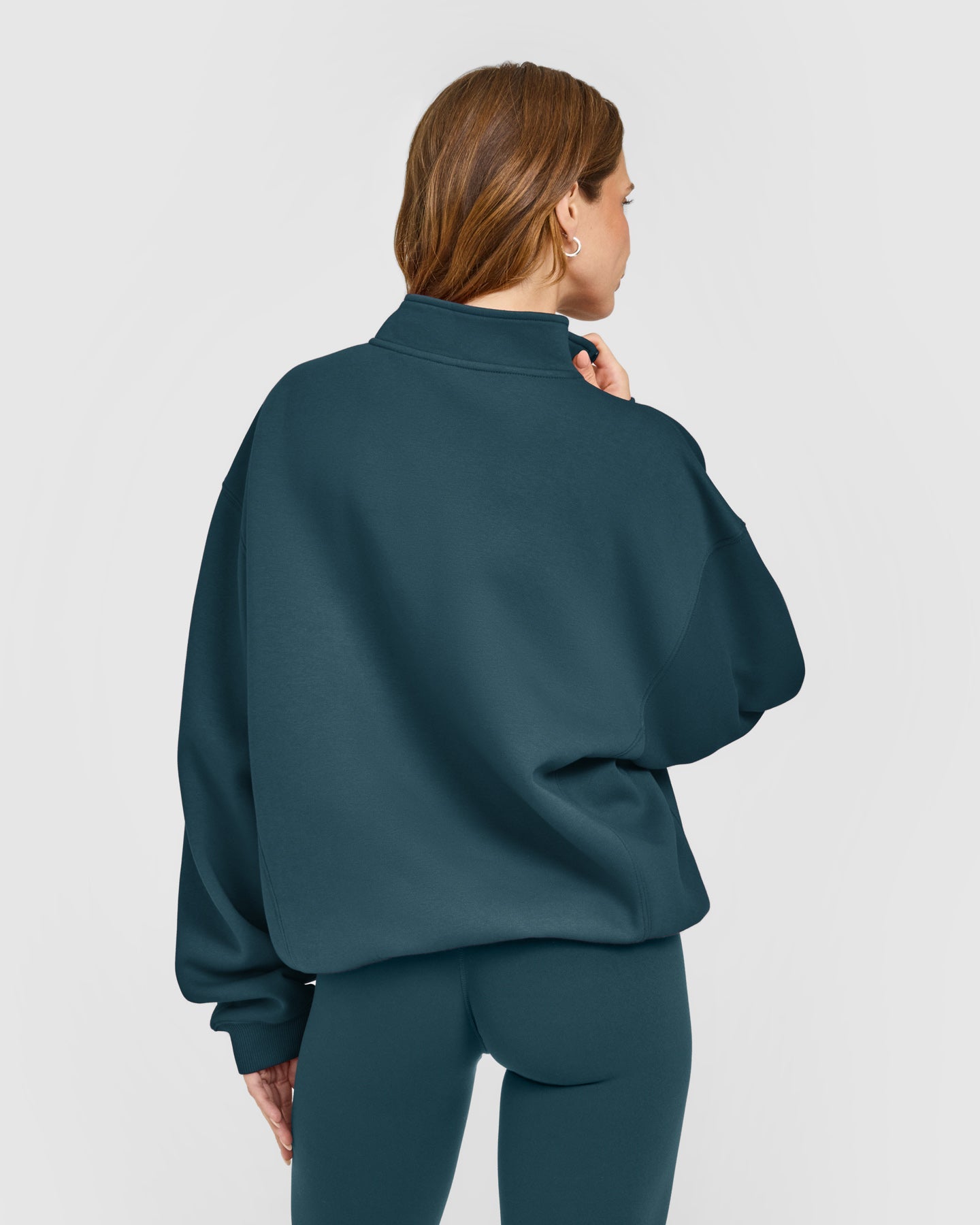 Alternative view of Foundations 1/4 Zip Sweatshirt | Oil Blue