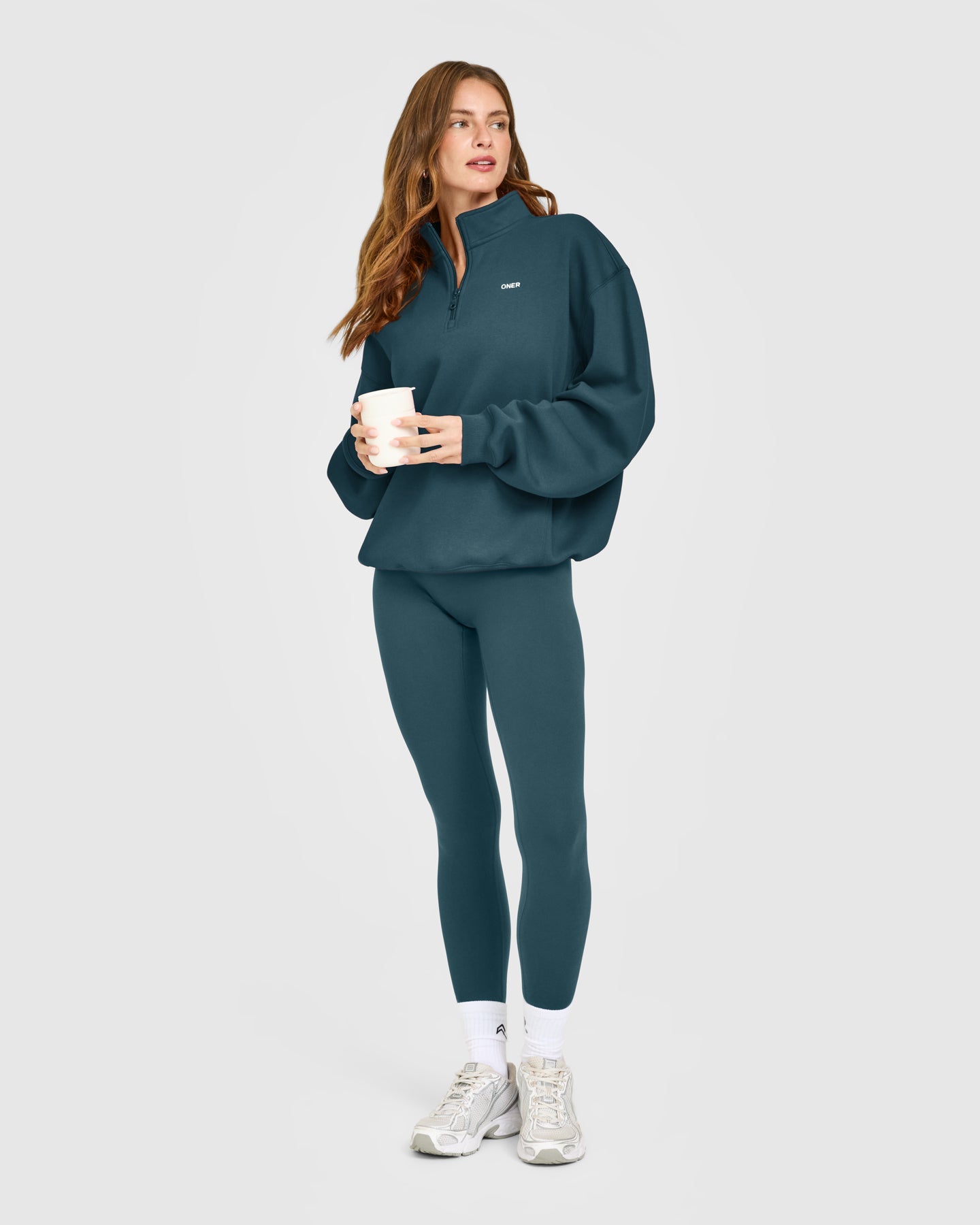Foundations 1/4 Zip Sweatshirt | Oil Blue - Image 3