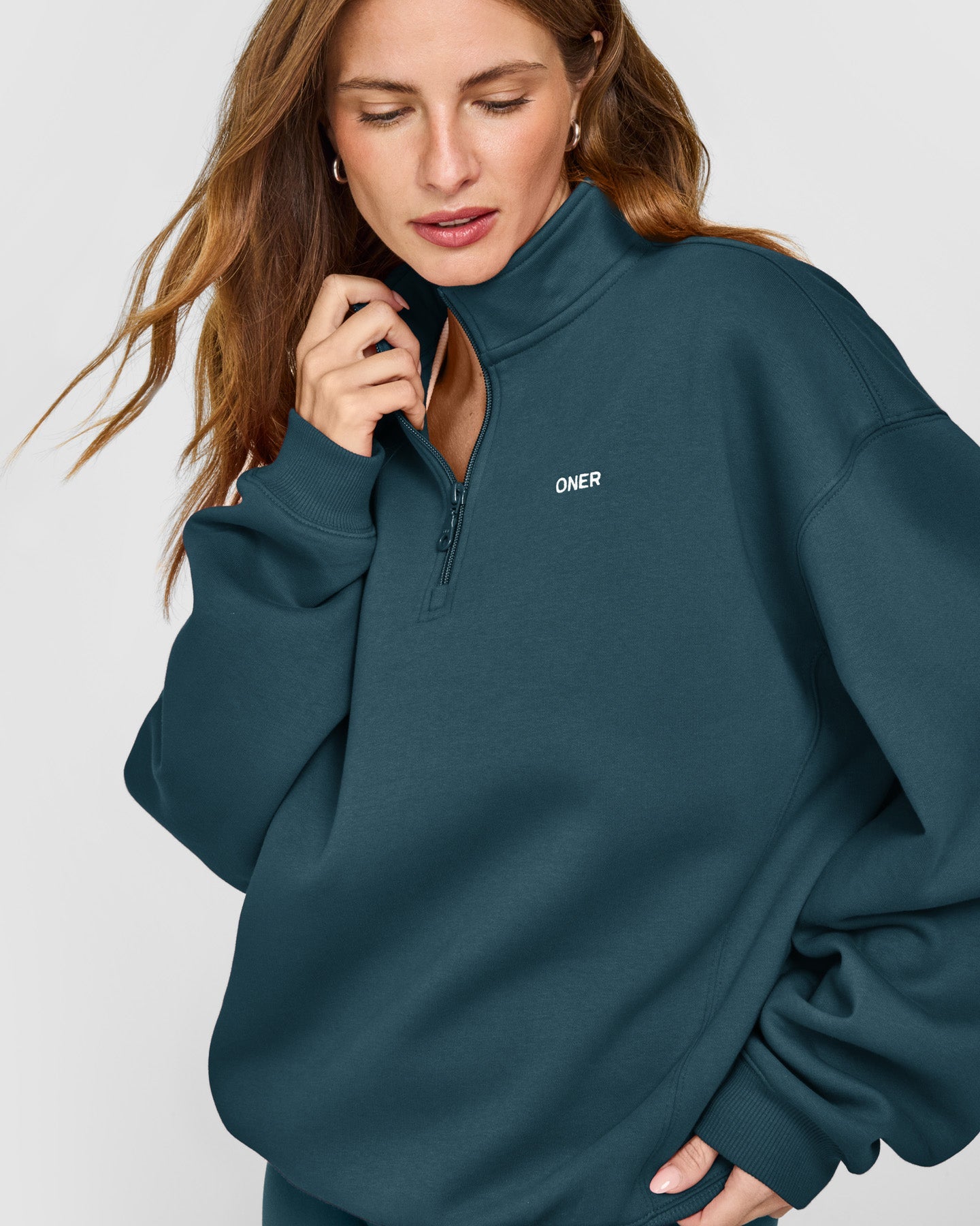 Foundations 1/4 Zip Sweatshirt | Oil Blue - Image 5