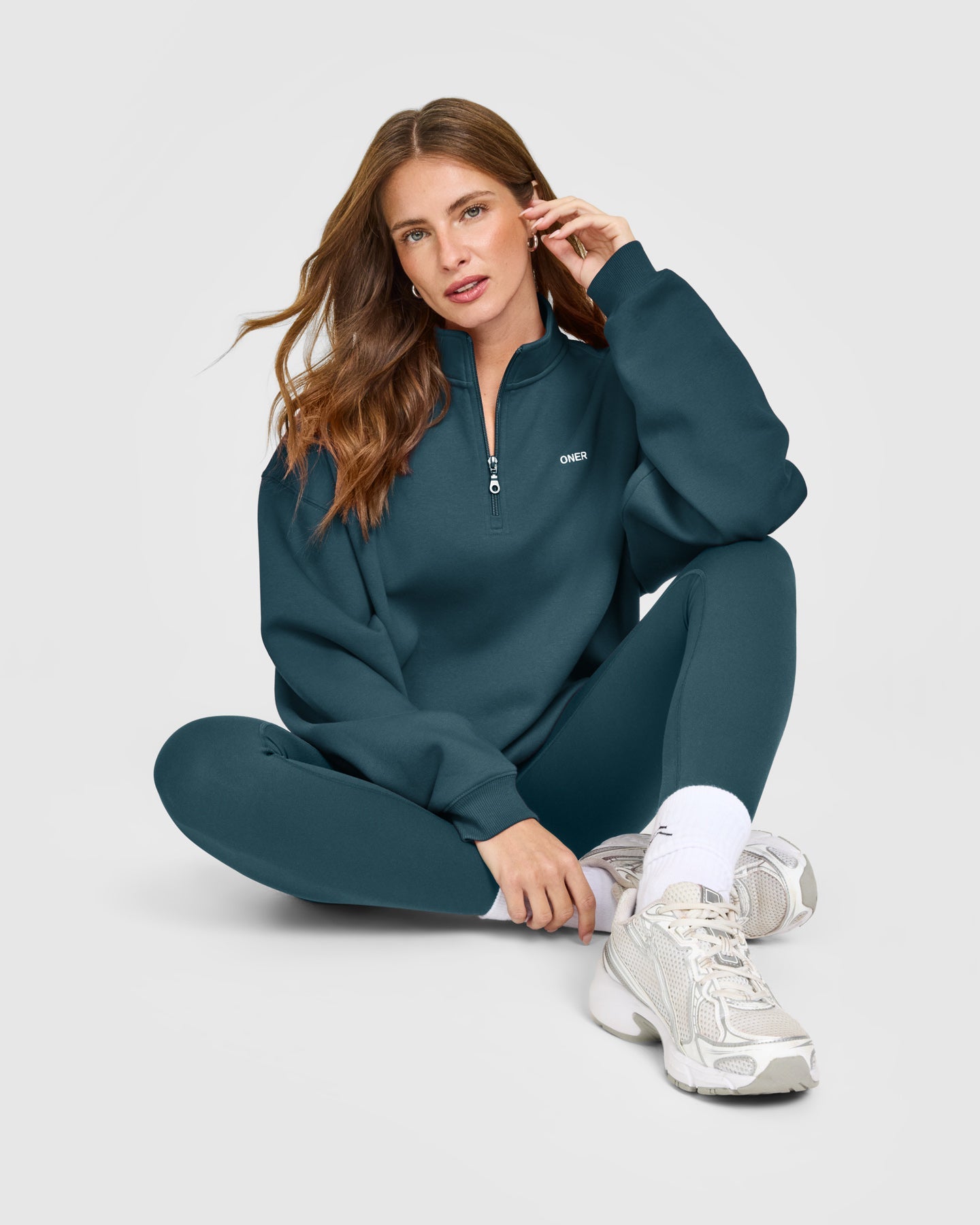 Foundations 1/4 Zip Sweatshirt | Oil Blue - Image 6
