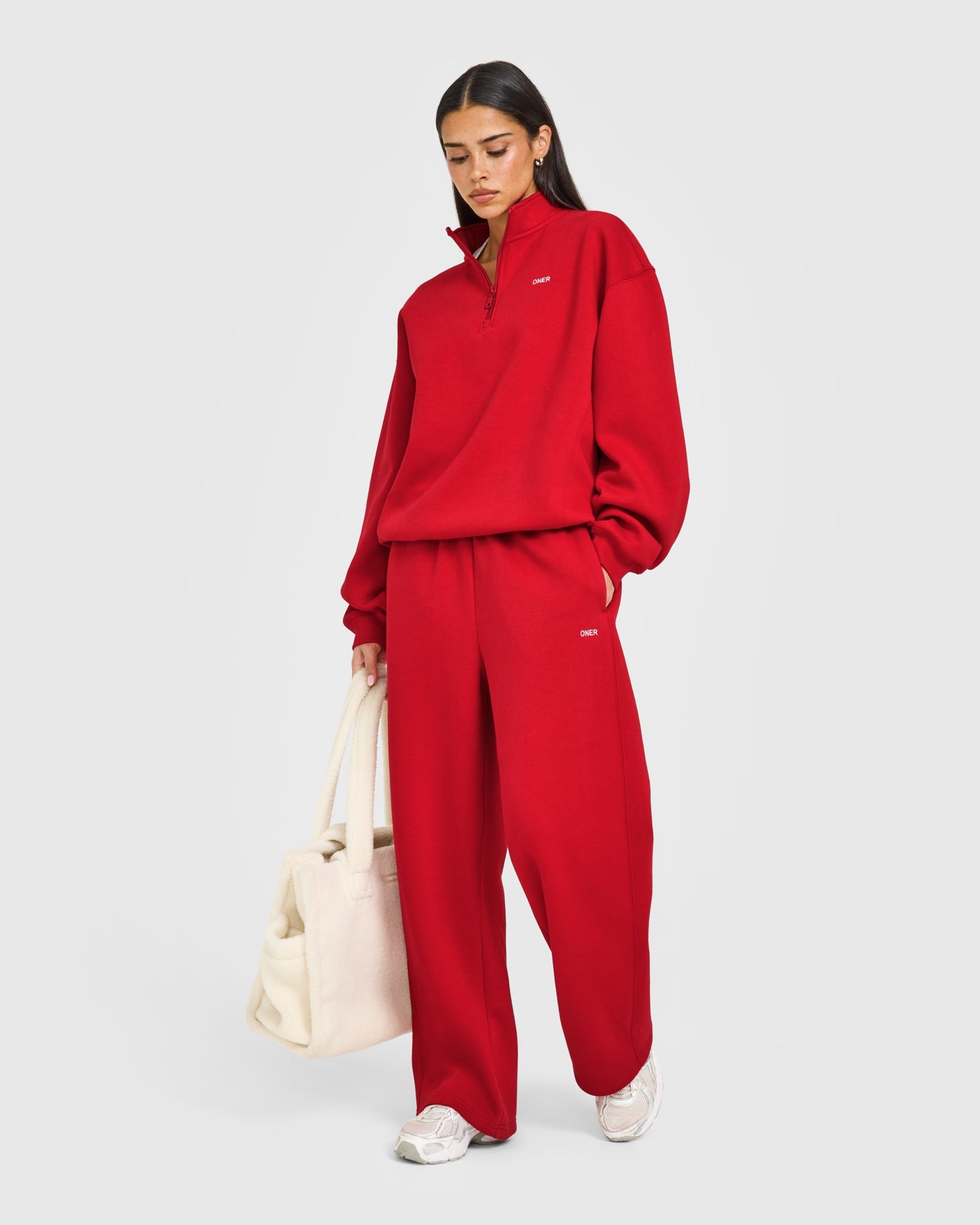 Alternative view of Foundations Straight Leg Joggers | Toasted Red