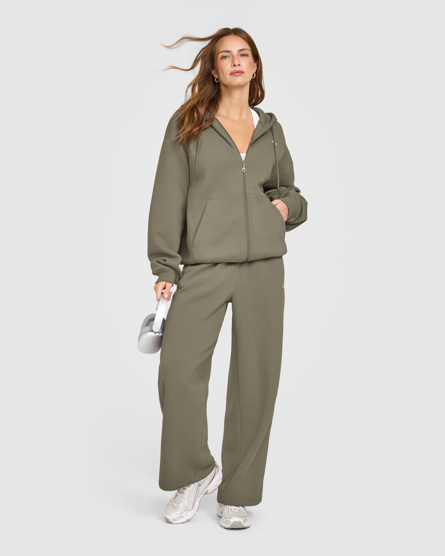 Foundations Zip Through Hoodie | Alpine Green - Image 3