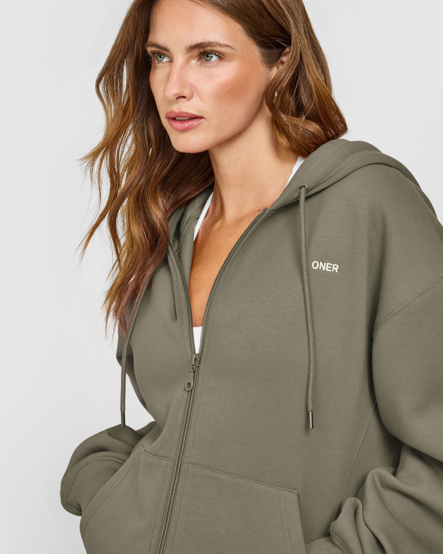 Foundations Zip Through Hoodie | Alpine Green - Image 5